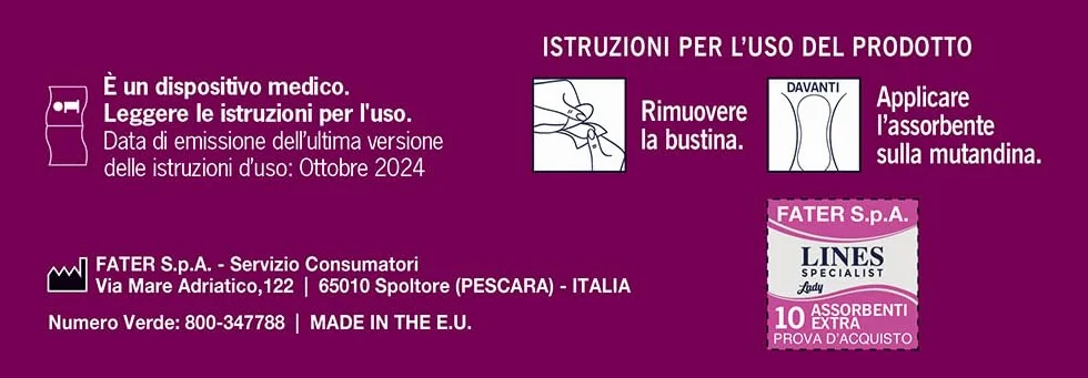 Lines Specialist Lady Extra Assorbenti Incontinenza Donna Zero Odore Barriere Laterali Protettive 4x10 Unità