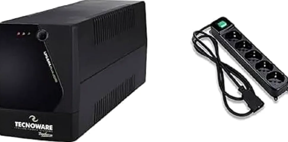 Tecnoware UPS ERA PLUS 2000 - Gruppo di Continuità - Doppia Batteria Per Autonomia fino a 40 Min/PC o 120 Min/Modem - Potenza 2000 VA + Multipresa-Ciabatta Protezione Sicurezza - Spina Ingresso IEC