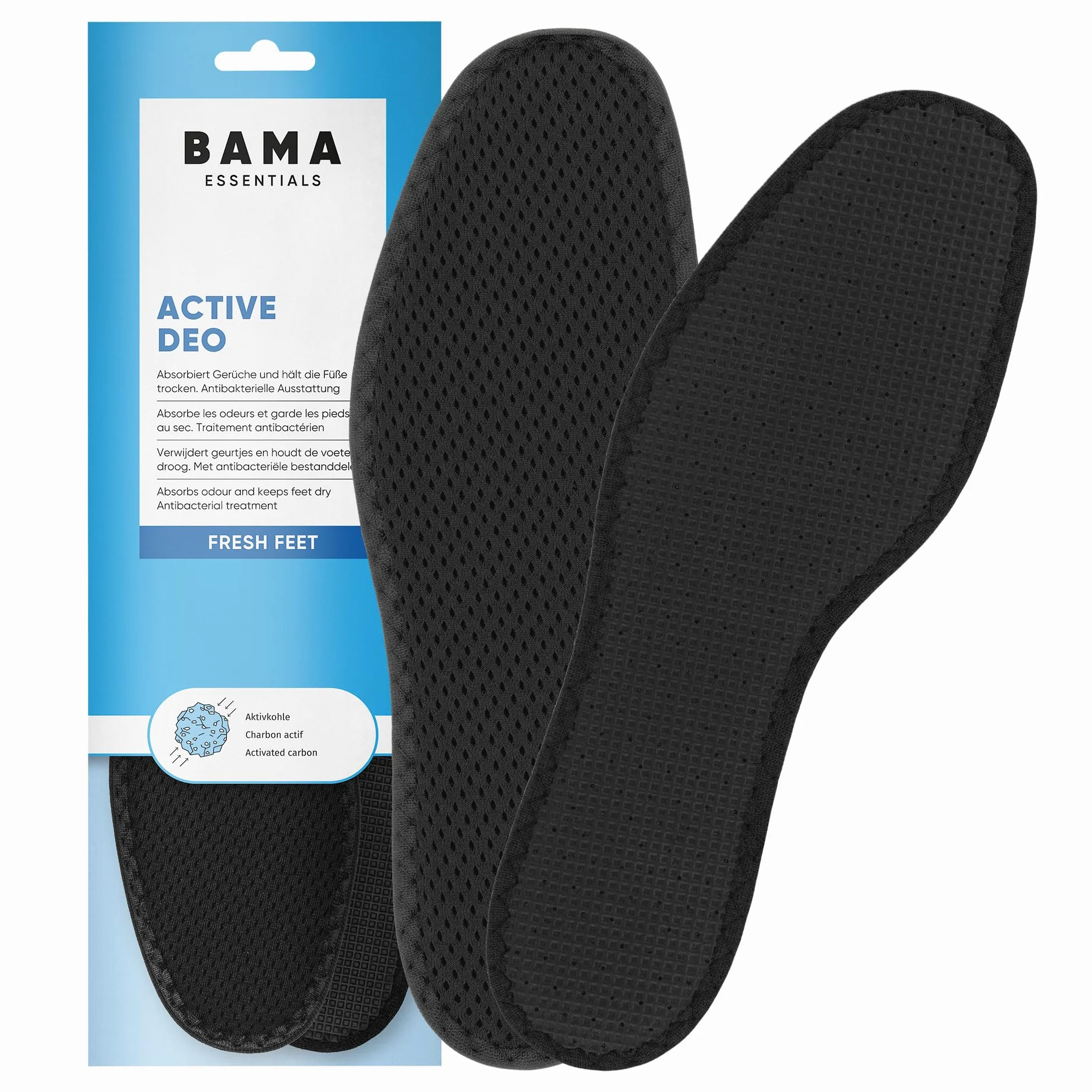 BAMA Solette Active Deo Solette Igieniche per Scarpe con Carbone Attivo 44/45