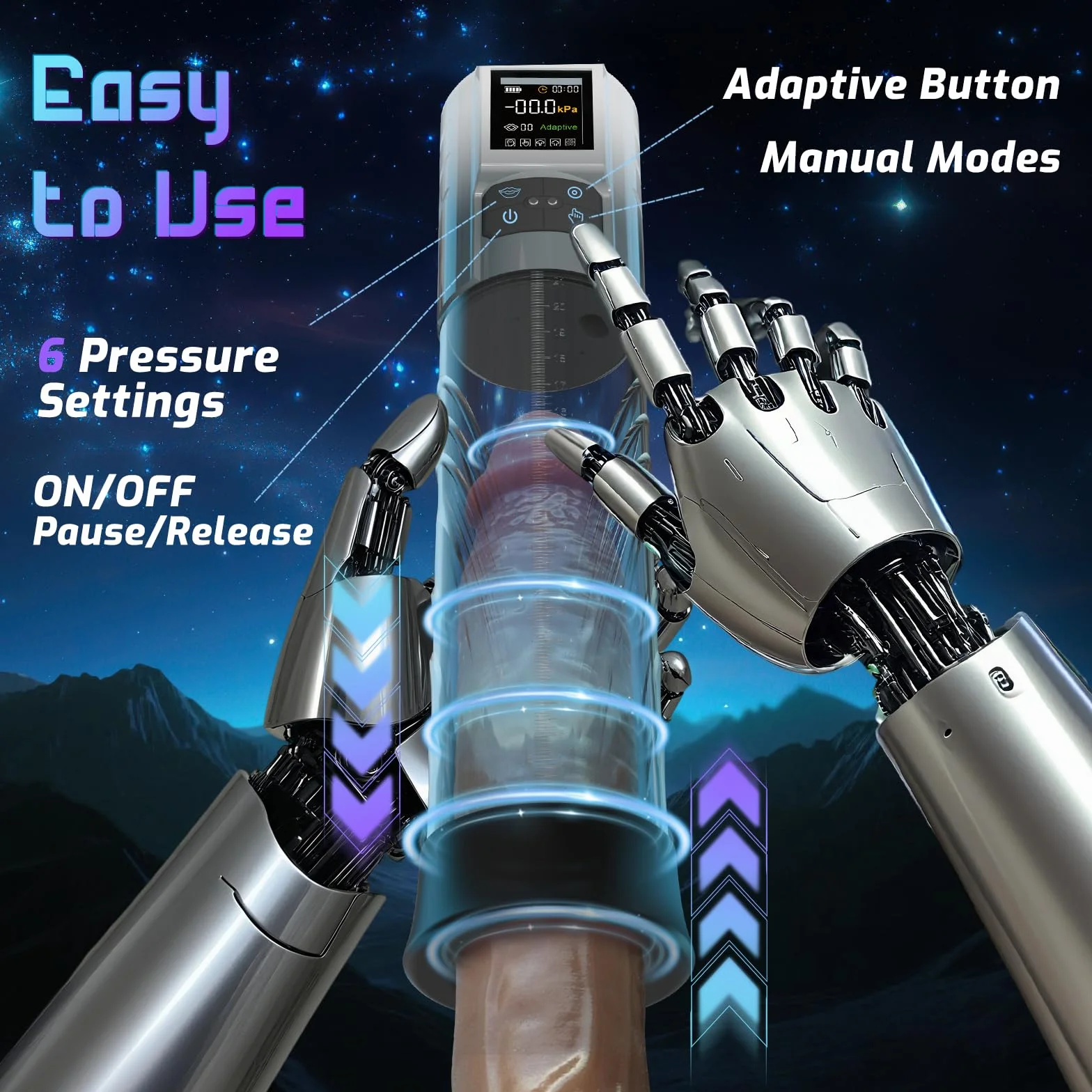 HIVEFUN Pompa Pene Masturbatore Uomo, Sex Toy Maschile con 6 Modalità di Aspirazione, Vacuum Device