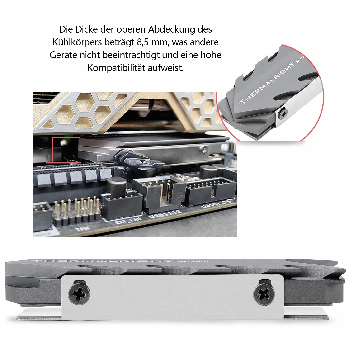 Thermalright TR M.2 2280 Pro SSD Heatsink, 8 mm Heatpipe, High Performance Double Side Thermal Pad,2280 SSD Cooler