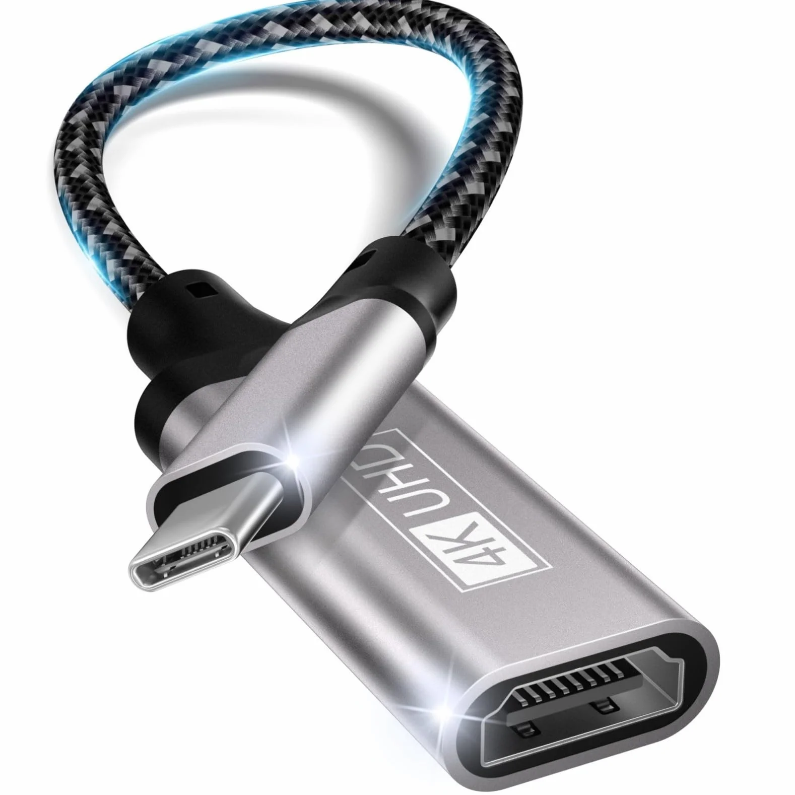 Adattatore HDMI USB C,Adattatore USB C HDMI 4K Thunderbolt 3/4 Compatibile con iPhone 16Pro/16Pro Max/16/15,MacBook Pro/Air,iPad Pro/Air,Pixelbook,Samsung Galaxy S/Note,Dell XPS 15/13,Surface Pro