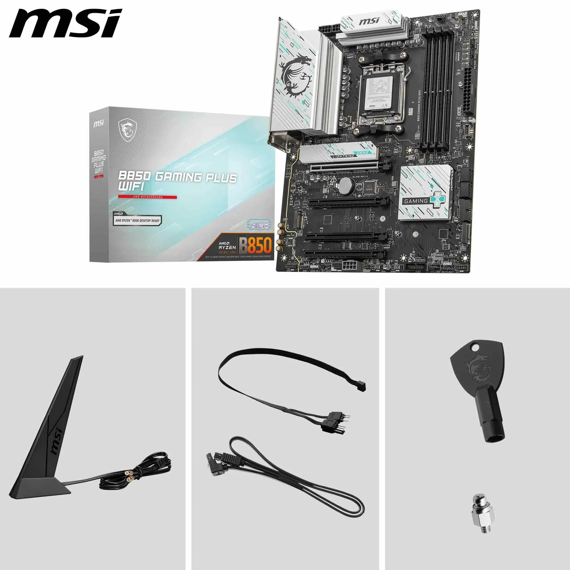 MSI B850 GAMING PLUS WIFI, Scheda madre ATX - Supporta i processori AMD Ryzen 9000/8000 / 7000, AM5 - Memory Boost DDR5 8200+ MT/s (OC), PCIe 5.0 x16 e 4.0 x16, M.2 Gen5, Wi-Fi 7, 5G LAN