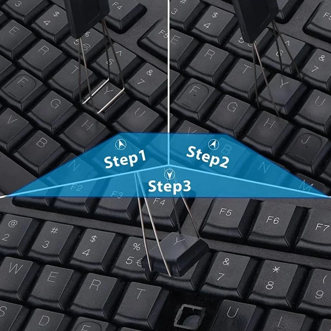 Kit di Strumenti per Rimozione Tasti Tastiera 6 Pezzi Estrattori Keycap Pinzette