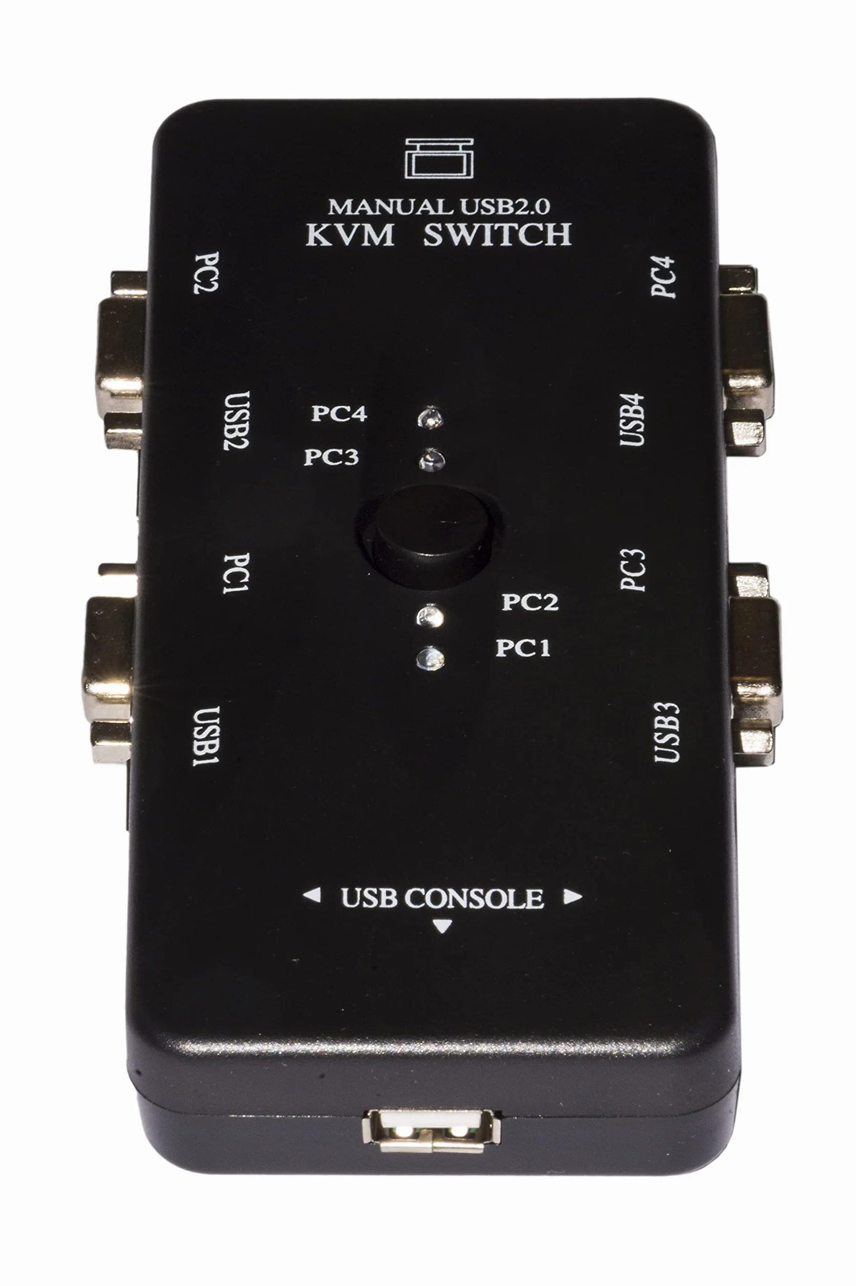 Link switch KVM LKKWM4 per 4 PC con mouse e tastiera USB e monitor VGA con cavi inclusi risoluzione massima 1920x1440 dimensioni compatte 16,5x7x2,5 cm struttura in metallo