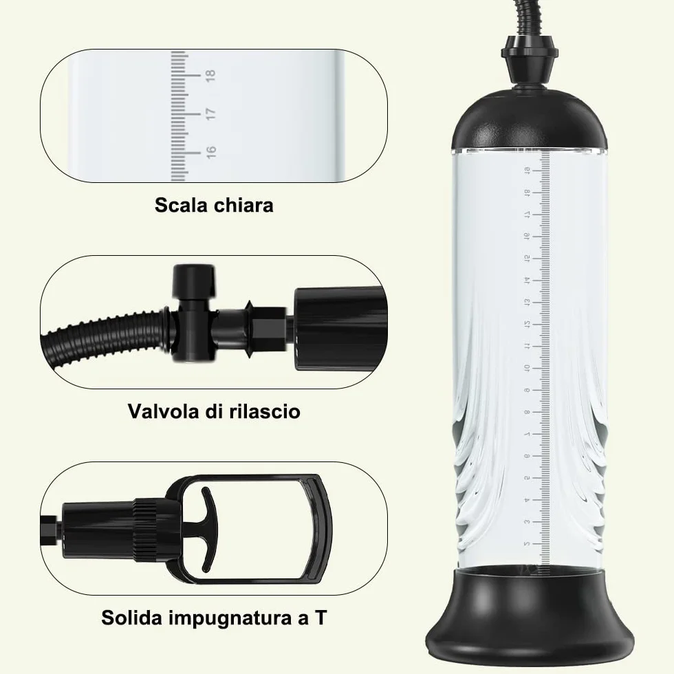Pompa Pene Sex Toys per Uomo Allungamento con Vagina Finta Masturbatore Maschile Realistico