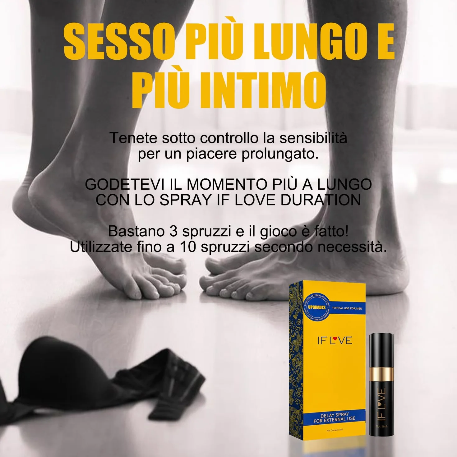 Spray Ritardante per Uomo 8ml effetto prolungato controllo soddisfazione