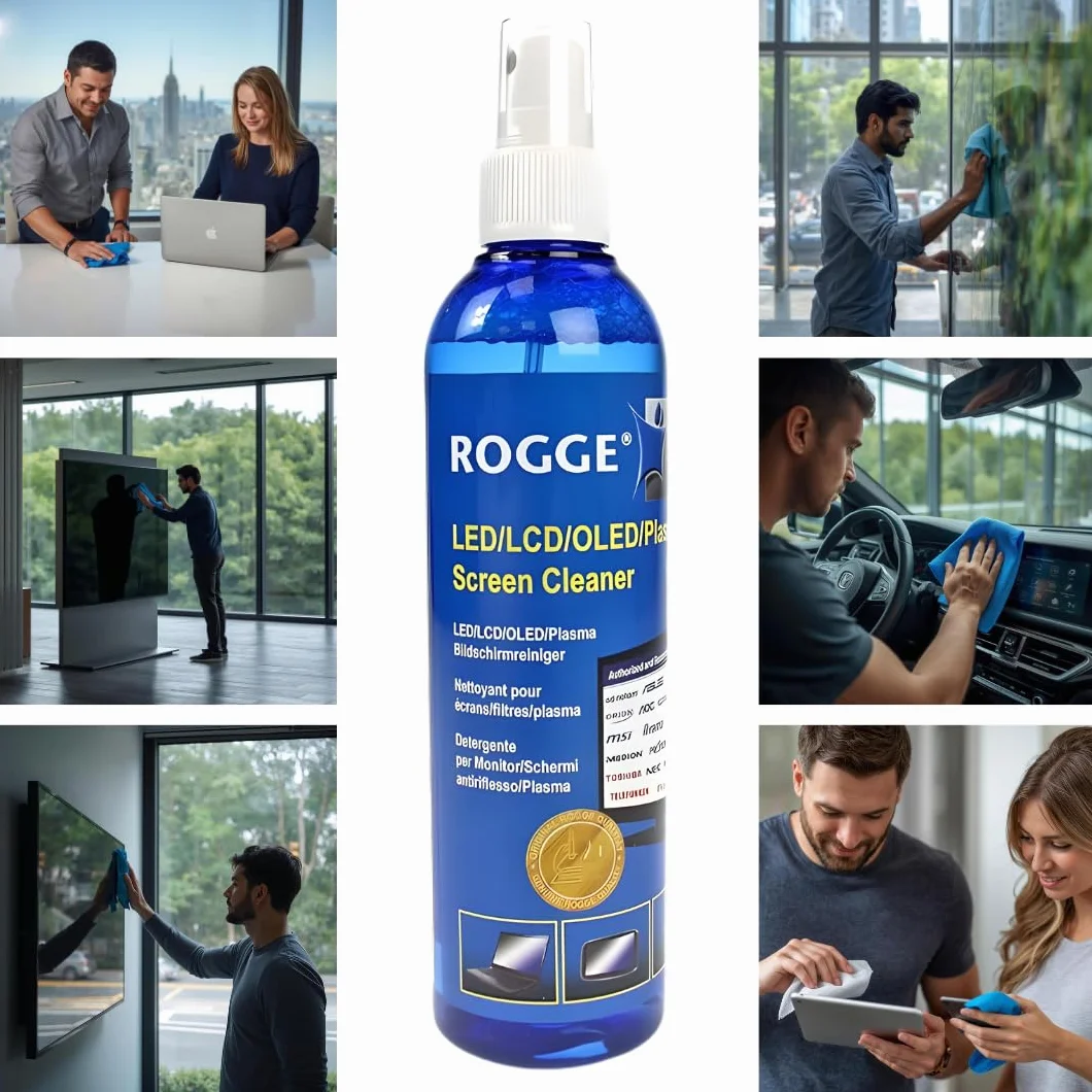 ROGGE DUO CLean Set di pulizia 250ml LCD/TFT + Pulitore Plasma + Panno microfibra Vileda