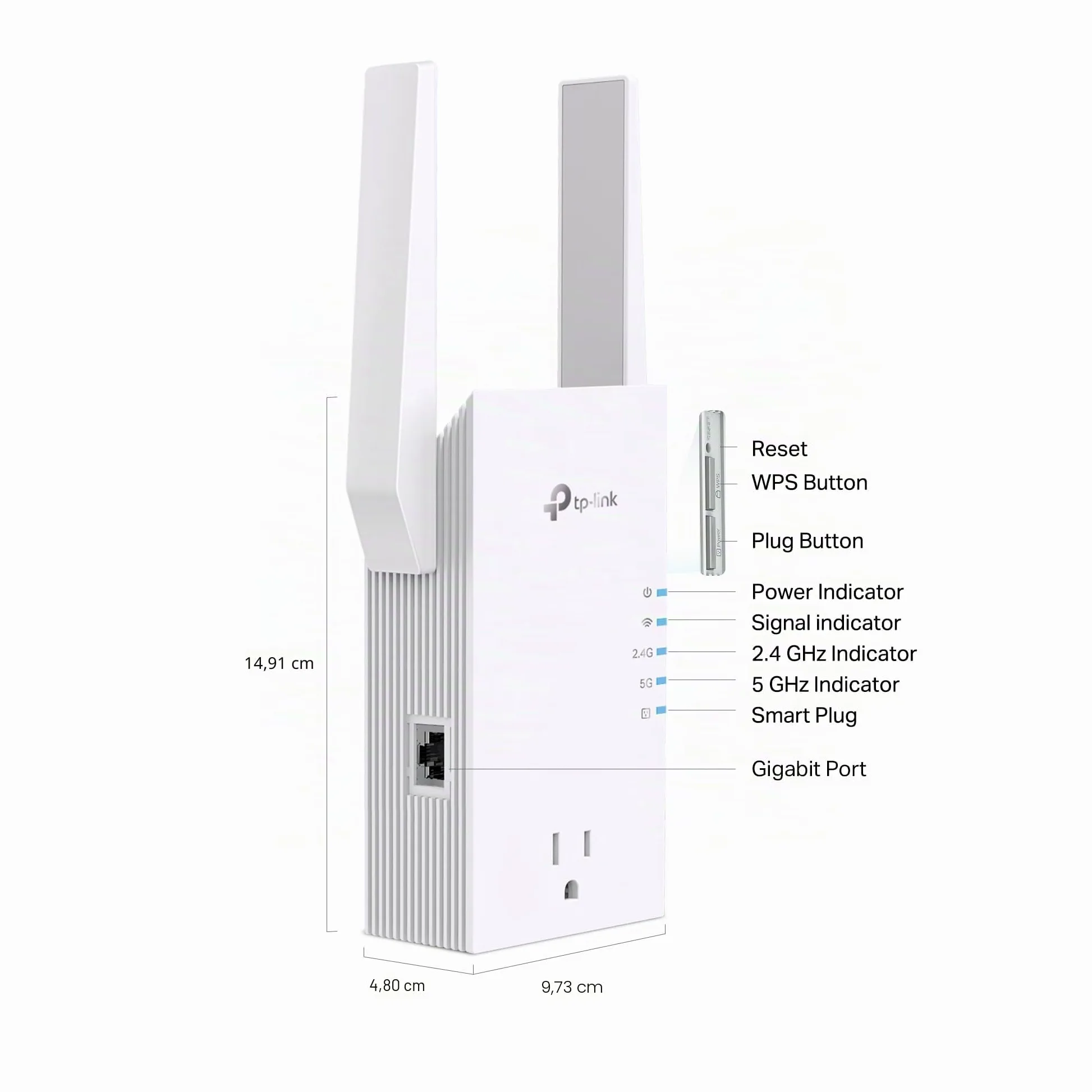 TP-Link RE765X AX3000 WiFi 6 Range Extender w/Smart Plug Integrated Passthrough | Ripetitore wireless dual-band con porta Ethernet | Fino a 2400 mq, 64 dispositivi | Compatibile EasyMesh |