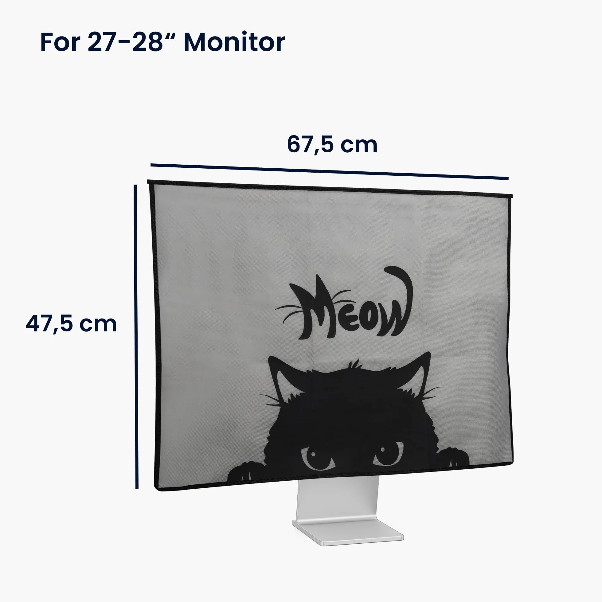 kwmobile Cover compatibile con 27-28" monitor - Fodero per Monitor - Copertura Antipolvere Schermo PC con 2 Tasche Extra - grigio/nero