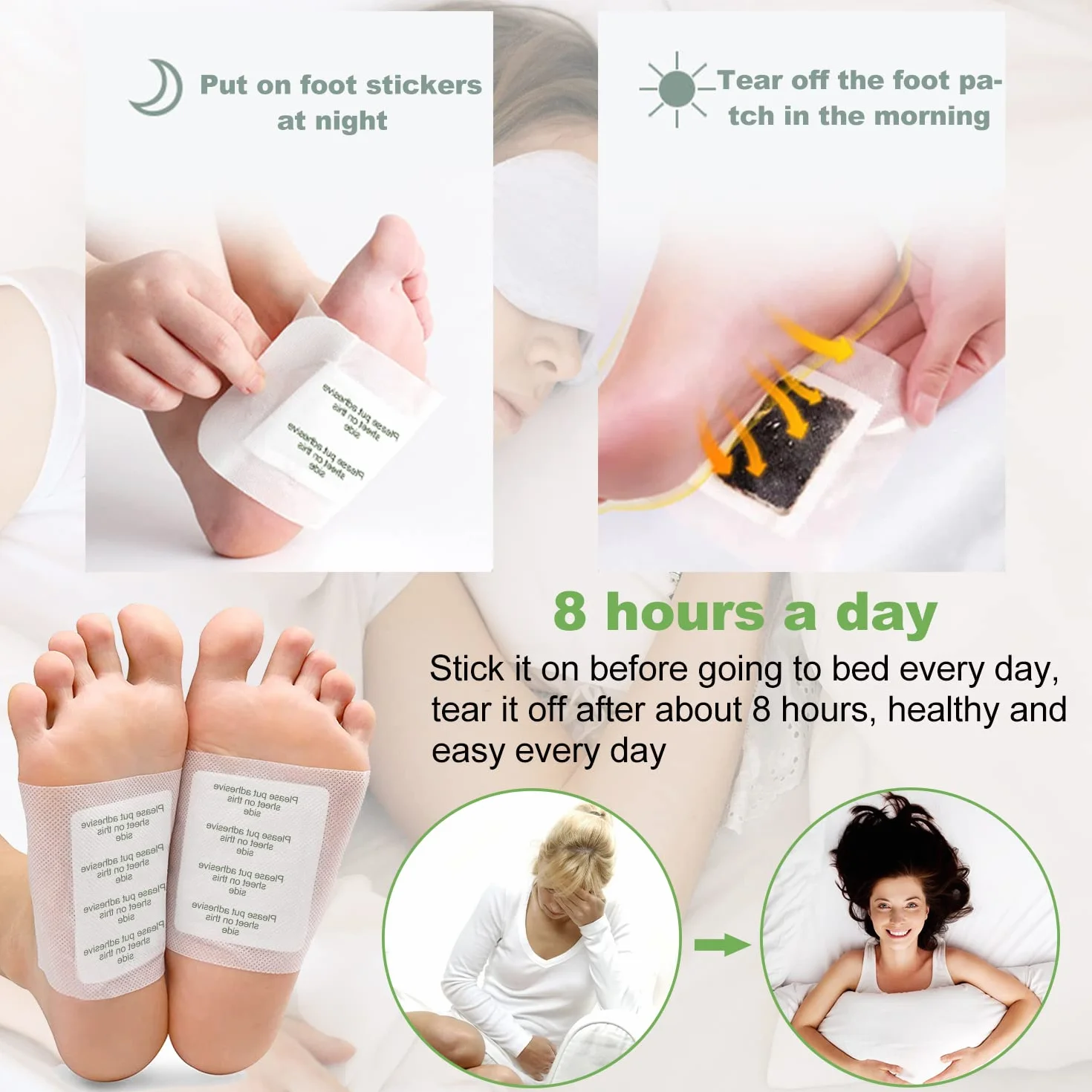 Cerotti Detox Piedi, Principi Attivi Naturali, Rimuovere Tossine, Migliorano Circolazione, Alleviano Stress, Sonno