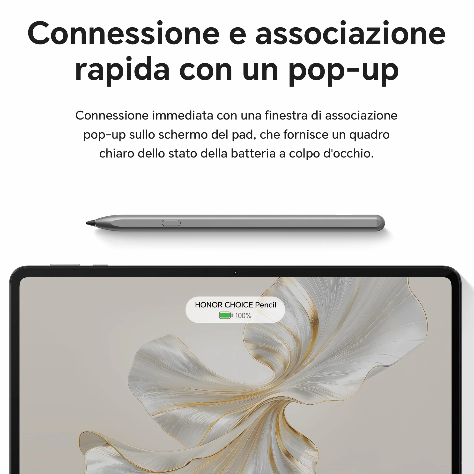 HONOR CHOICE penna per HONOR Pad 10/9/X9a, ad alta sensibilità, Palm Rejection, penna touch per tablet con rilevamento dell'inclinazione, penna capacitiva con 1 punta di ricambio