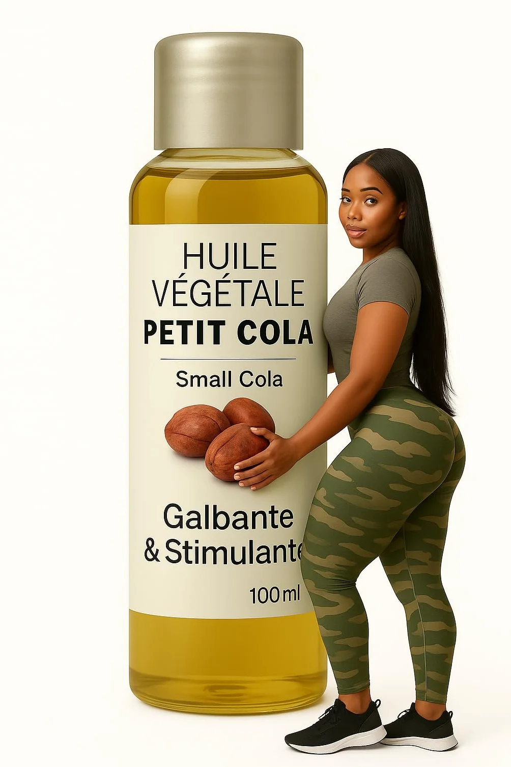 Love My Popotin Olio di Petit Cola Bitter Kola per Glutei Fianchi Seno 100 ml Afrodisiaco Naturale