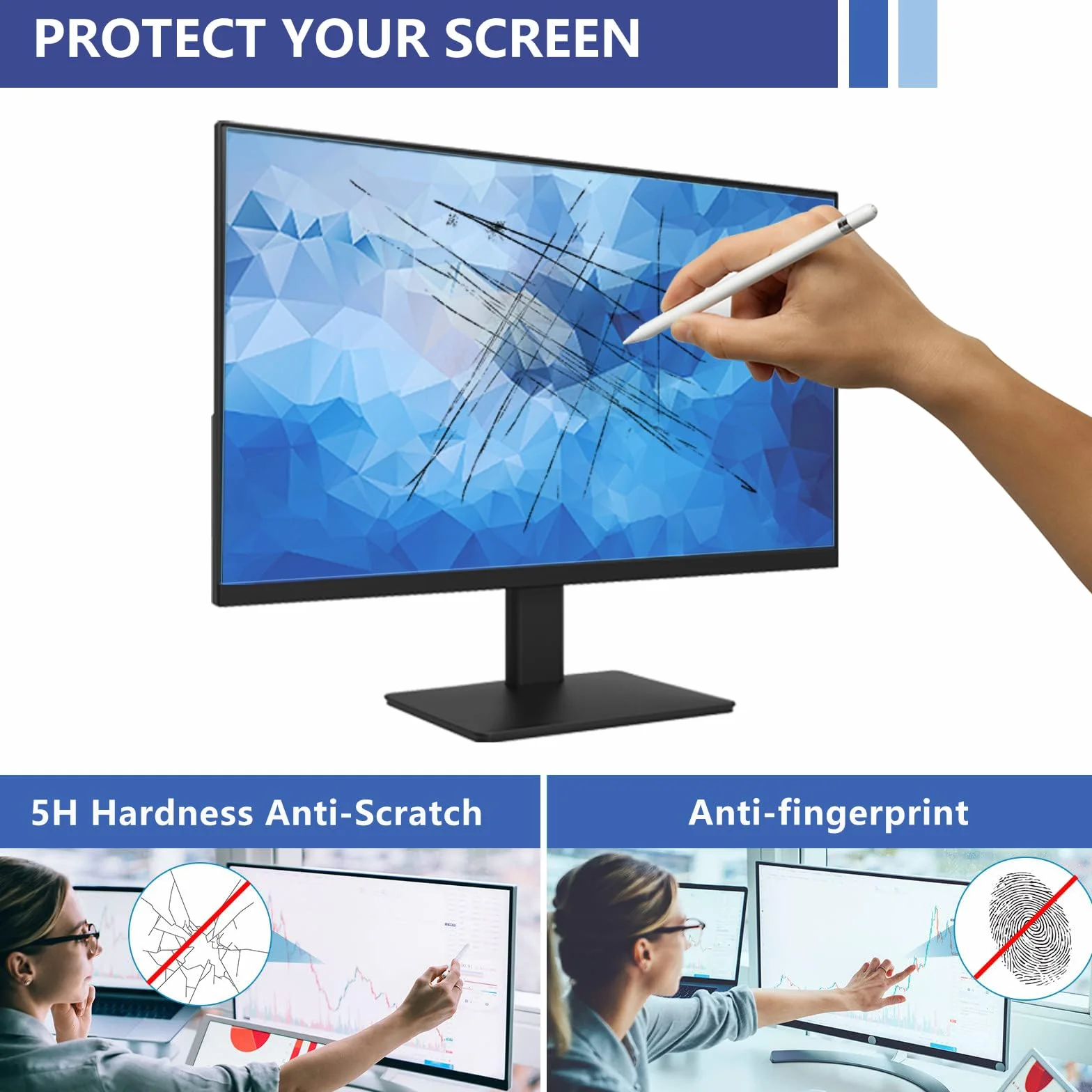 28 Pollici Anti Luce Blu Proteggi Schermo, Rimovibile Anti Luce Blu Filtro a Schermo, Proteggi Schermo Anti Blu Protezione Occhi Anti-UV per Computer 28"(16:9)