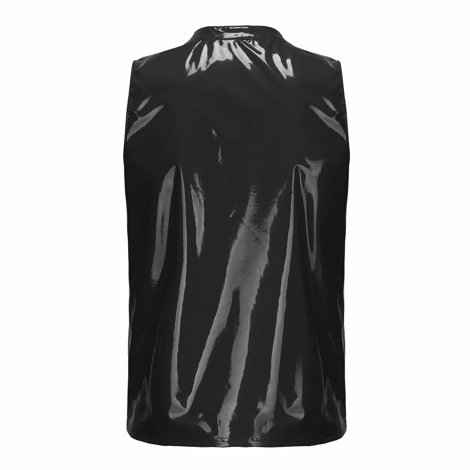 Generisch Top erotico da uomo elastico PU corsetto sexy