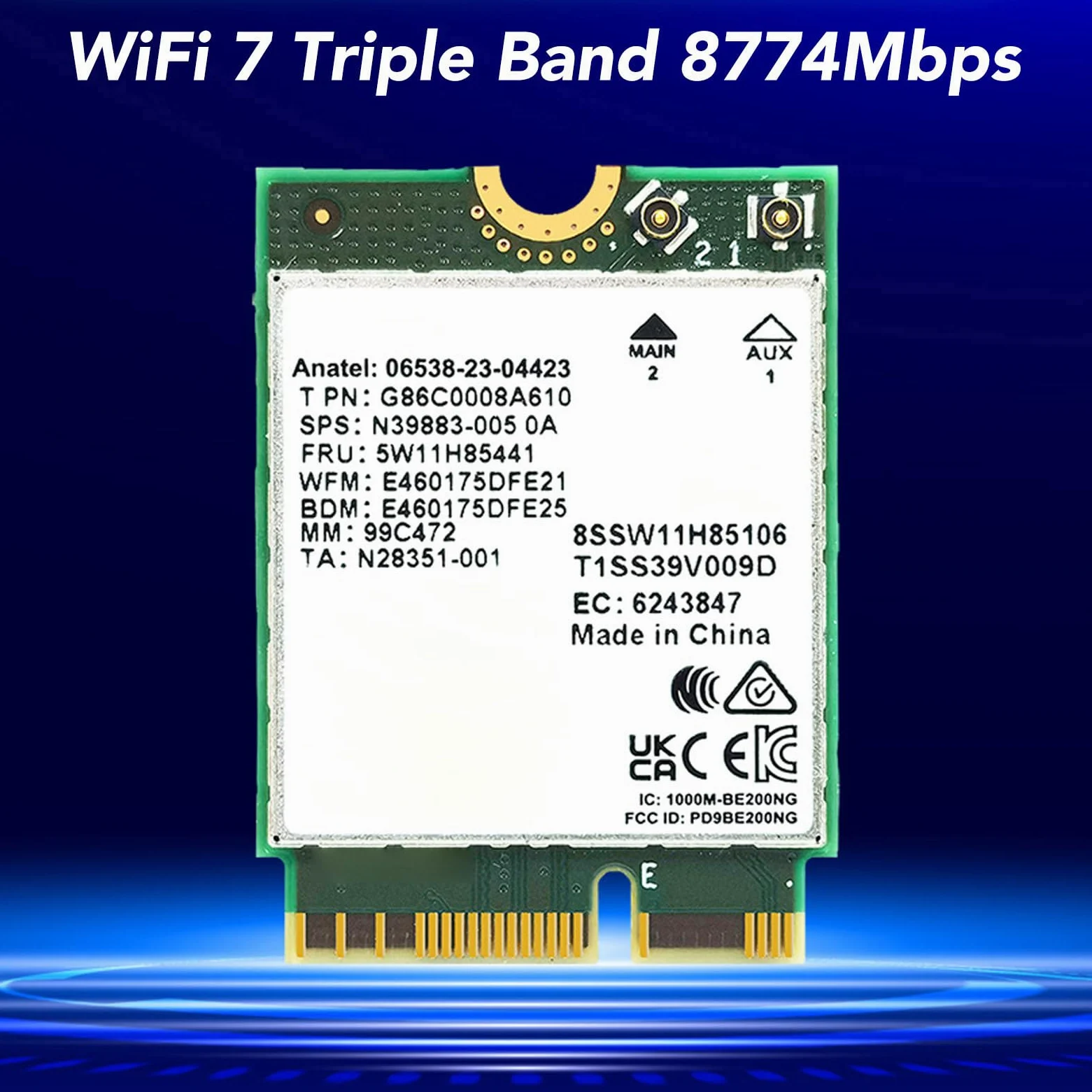Topiky BE200NGW Scheda di Rete Wireless WiFi 7 Adattatore Bluetooth 5.4 Ad Alta velocità per PC Streaming 2.4G 5G 6G (Scheda WiFi 7 con antenna e staffa)