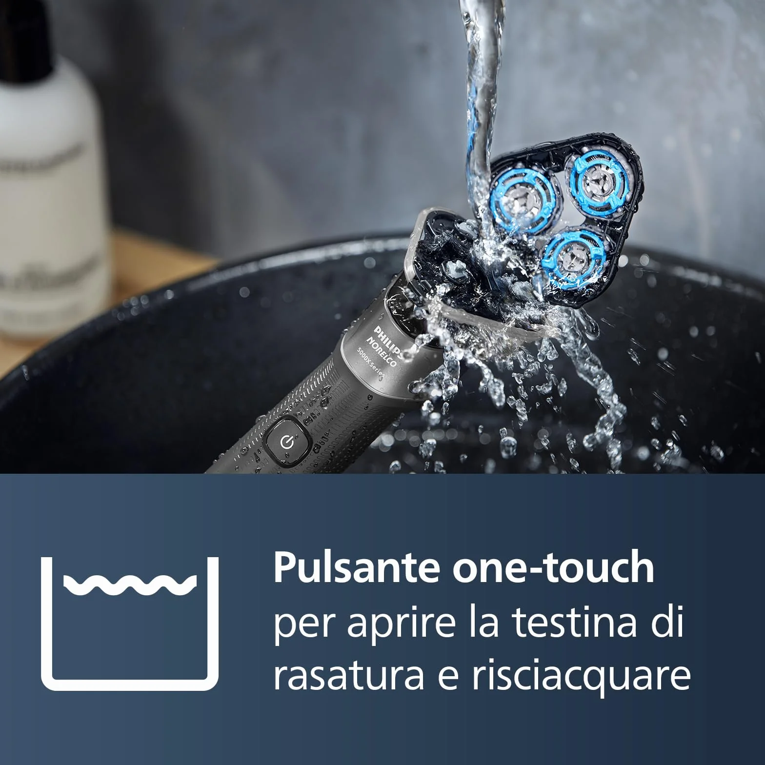 Philips Shaver 5000X Series Rasoio Elettrico Wet and Dry Skin Protect Testina Flessibile 360° Ricarica Rapida 5 Minuti Argento X5004/00