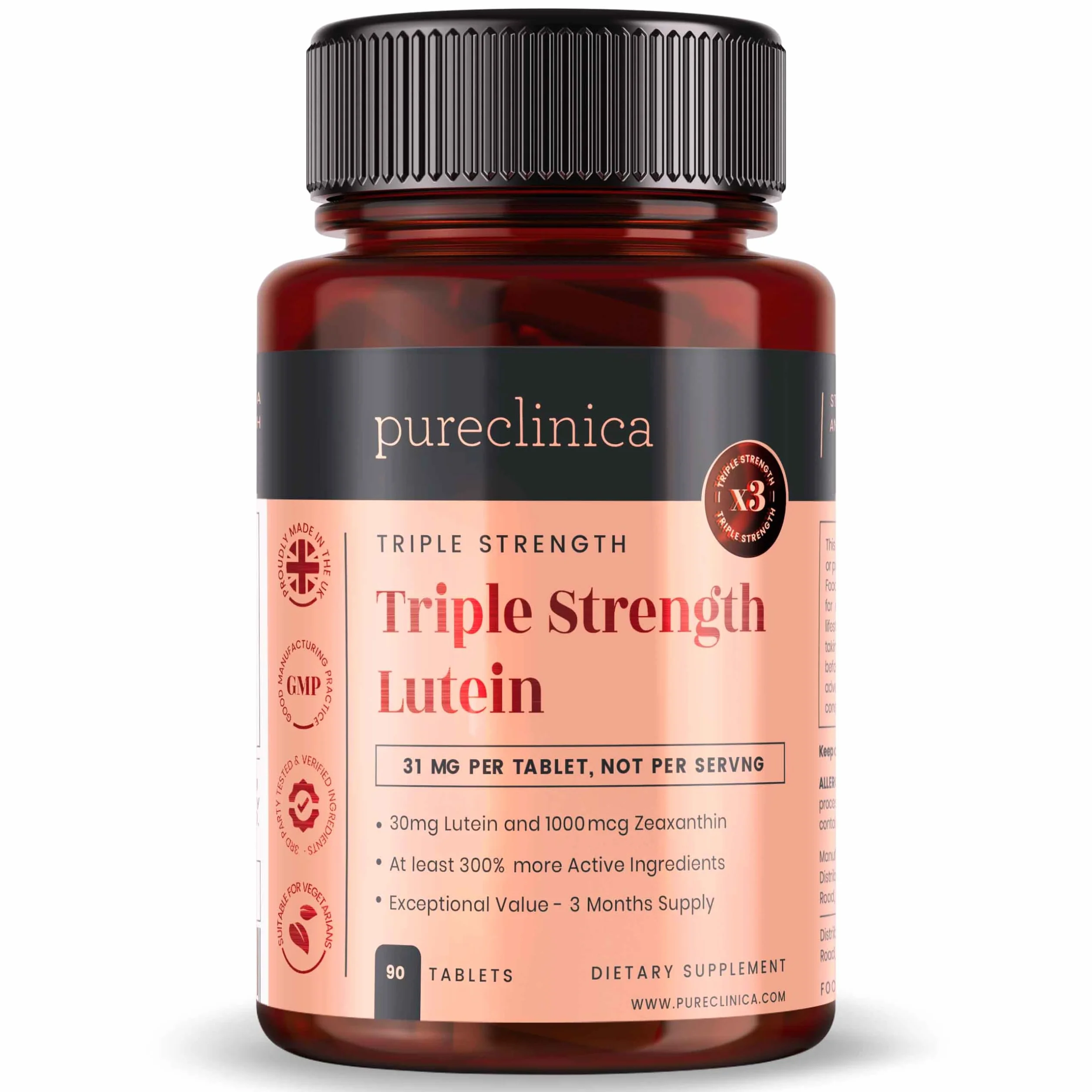 Triplice Concentrazione di Luteina 30mg 90 Compresse Zeaxantina 1000mcg