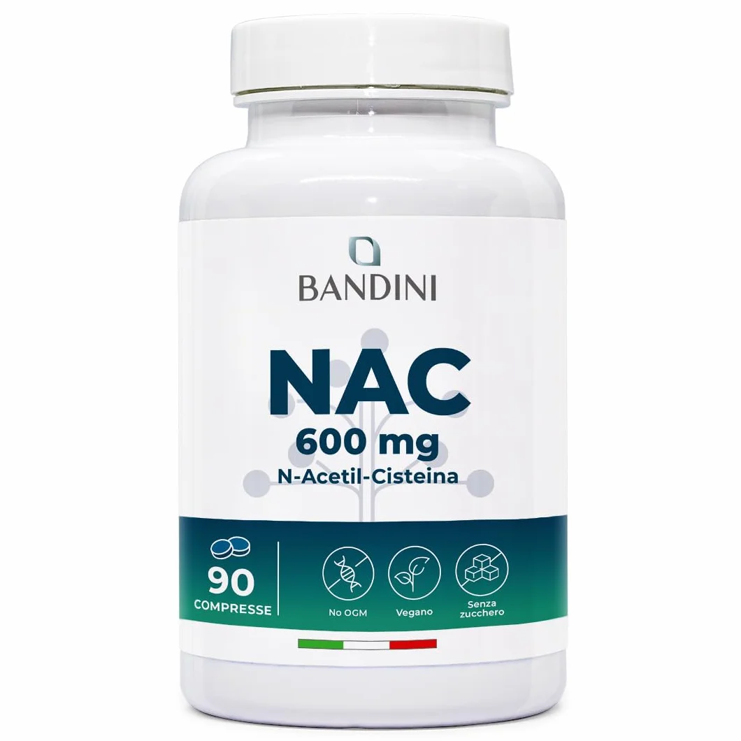 Bandini NAC N-Acetil-Cisteina 600mg 90 Compresse integratore sostiene difese immunitarie precursore glutatione vegano