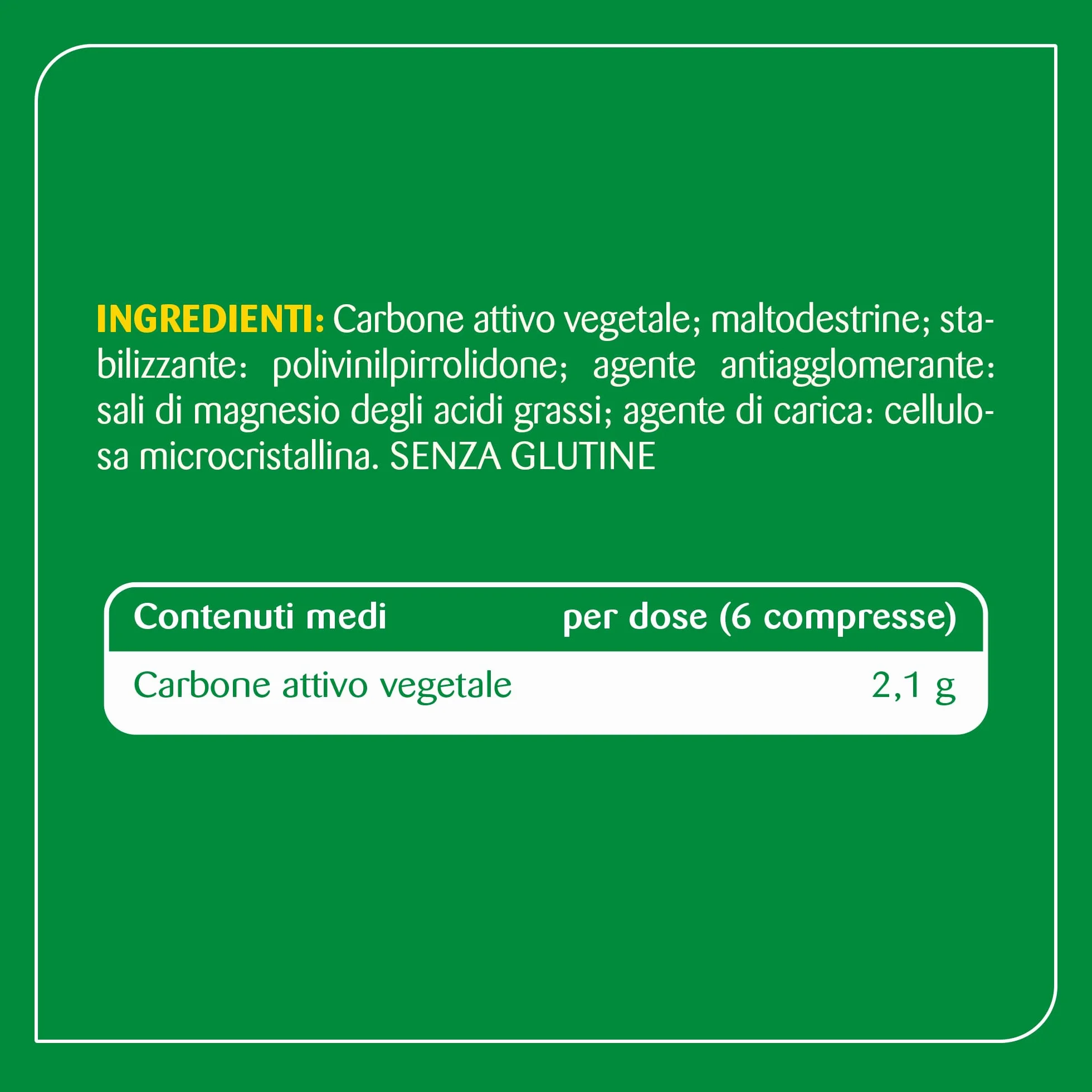 Carbone Attivo Vegetale Integratore Alimentare 75 Compresse 37,8 g