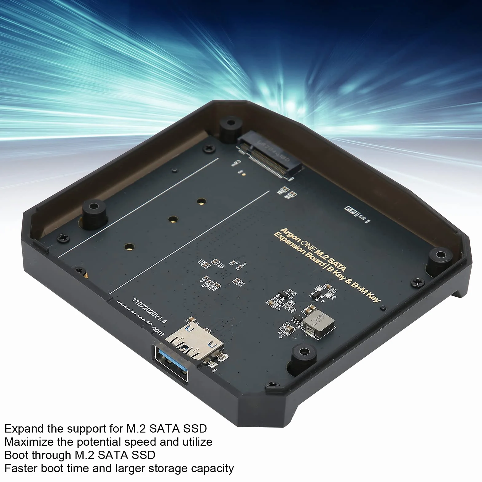 per Scheda di Espansione per Argon One M.2 per 4B, SSD SATA M.2 a Modulo di Espansione USB 3.0 / Chiave NGFF SSD M.2 B e Chiave B + M (2280 2260 2242 2230)