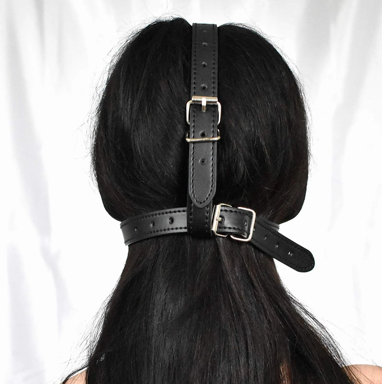 Gancio per Naso Imbracatura Testa con Gag Ball in Silicone BDSM Bondage Bavaglio Ecopelle Head Harness per Giochi Sessuali Feticismo