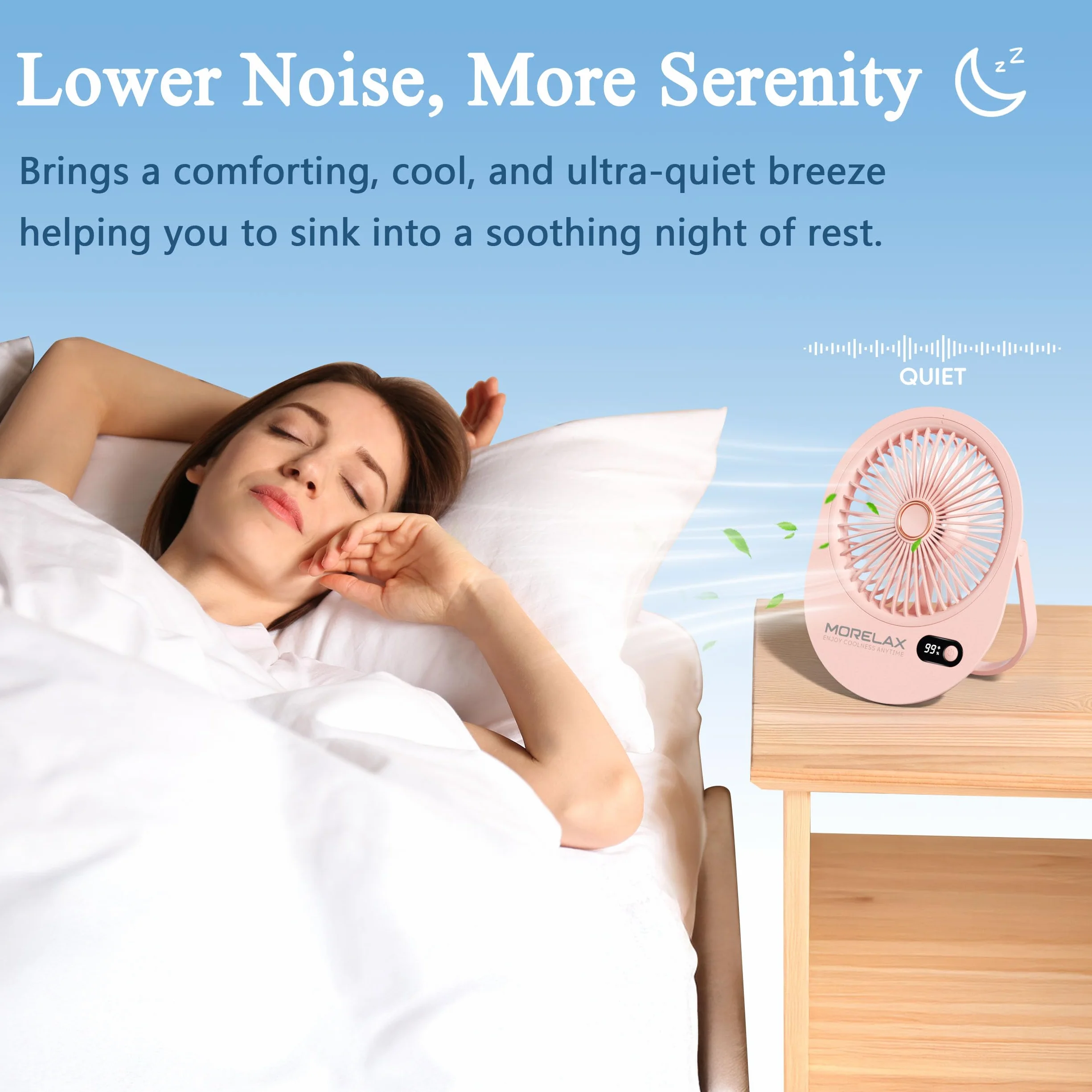 Mini Ventilatore da Tavolo, Portatile USB Ventilatore da Scrivania Silenzioso con 6 Potenti Velocità,Ricaricabile Ventilatore ad Angolo Regolabile,Piccolo Ventilatore per Ufficio/Campeggio (Rosa)