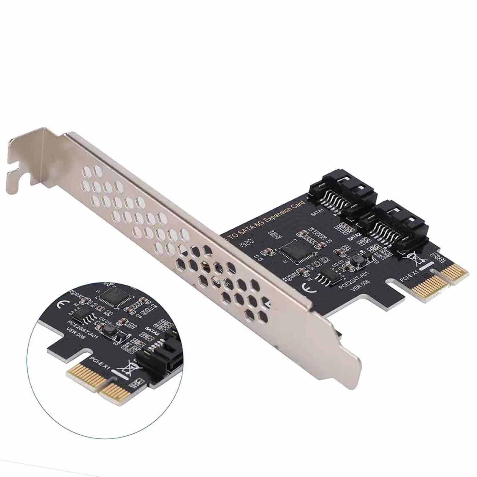 Scheda Pci Controller Scsi 15×13×2 Pci e Carte Pci a 3. 0 2 Porte Iii 6gbps Adattatore di Espansione Schede Schede Grafiche Sata3 Maschio Femmina