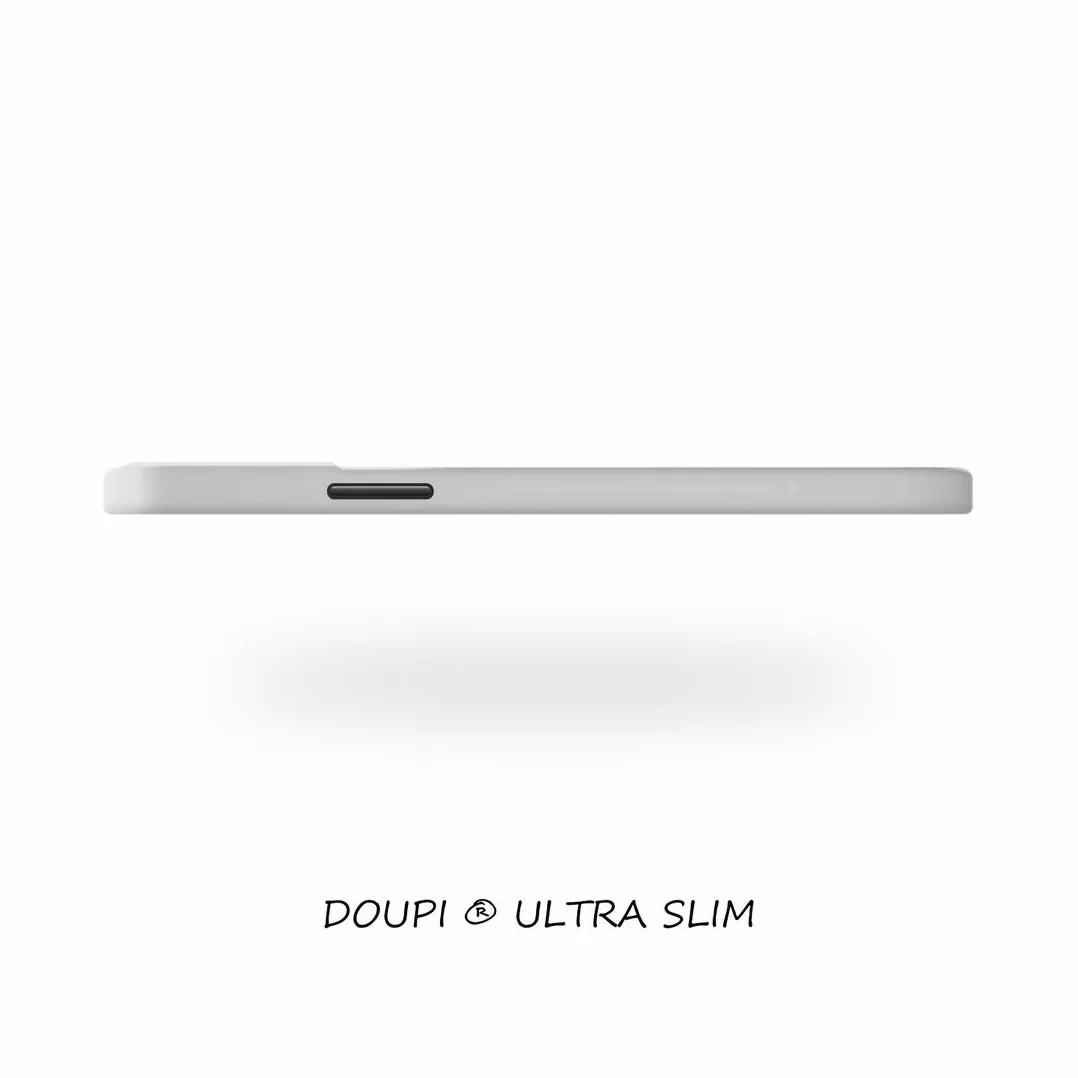 doupi UltraSlim Custodia per iPhone 12 Mini (5,4 Pollici), Satinato fine Piuma Facile Mat Semi Trasparente Cover, Bianco