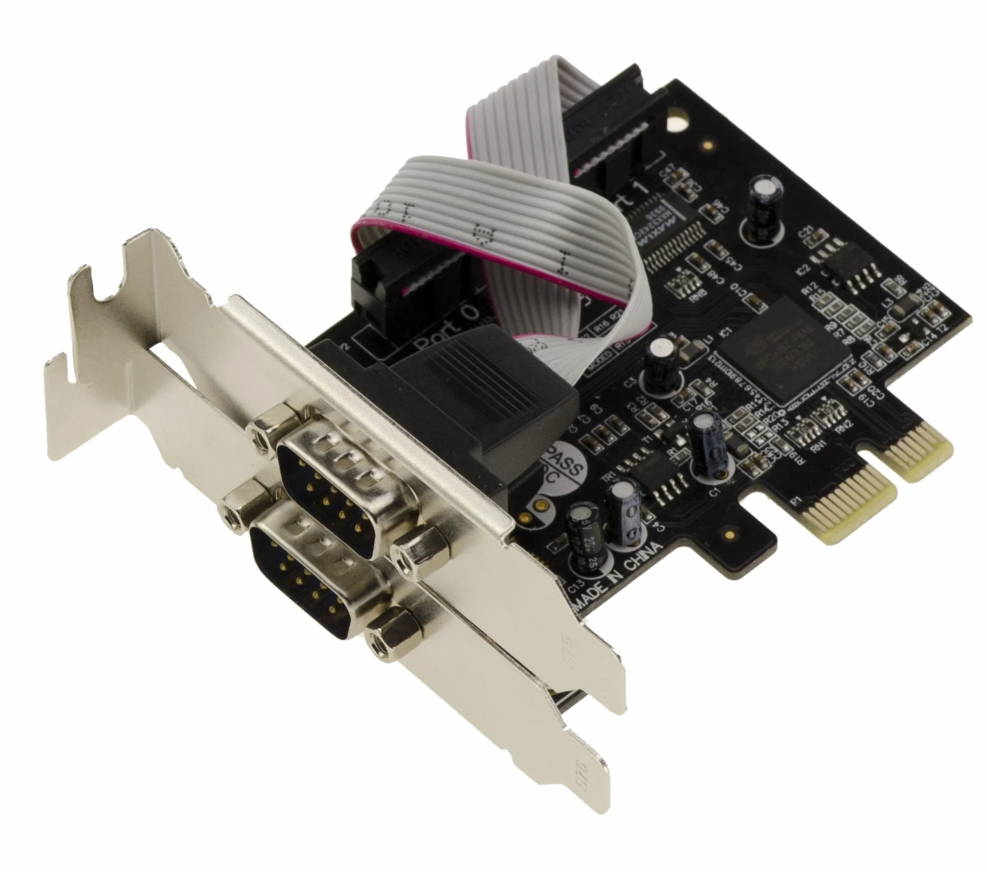 KALEA-INFORMATIQUE Scheda controller PCI Express PCIe a 2 porte seriali RS232 con chipset OXFORD OXPCIe952. Staffe a basso e alto profilo
