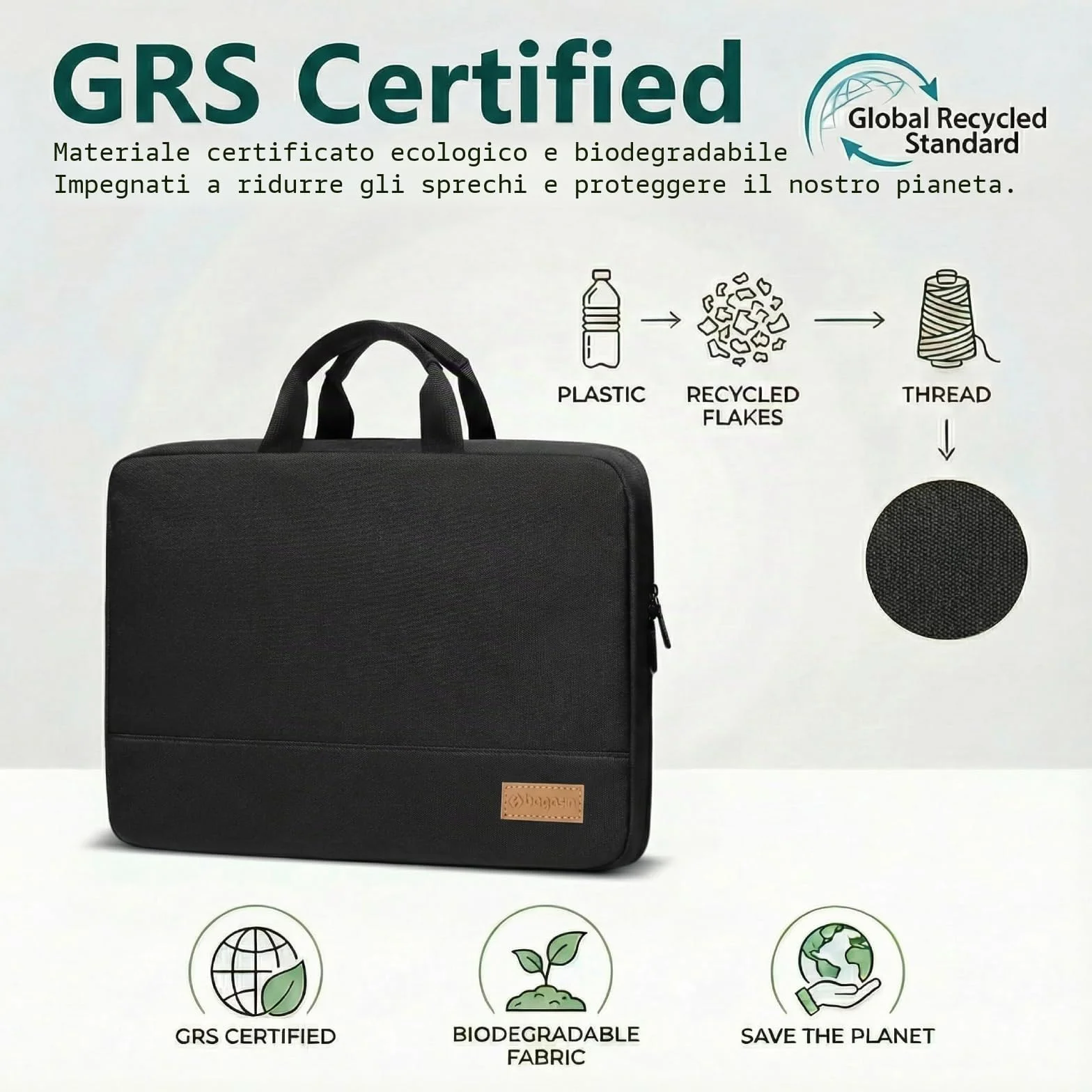 Bagasin Custodia Borsa Porta PC, 15 15,6 16 Pollici Sleeve per Laptop Resistente all'Acqua, Borsa/Caso da Trasporto per Computer Compatibile con MacBook, HP, Dell, Lenovo, Asus Notebook