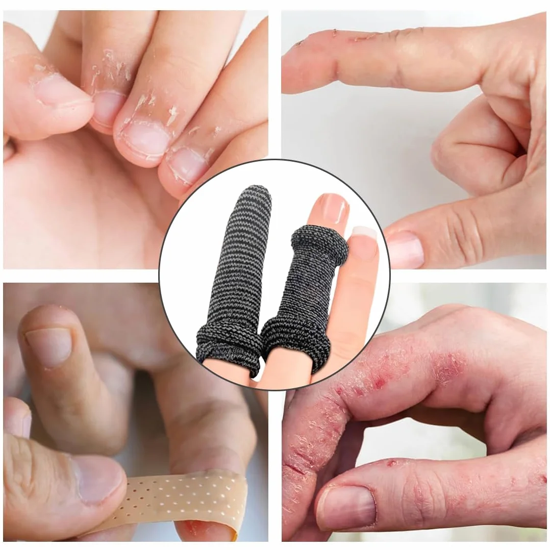 Bendaggio Tubolare per Dita, Bende Proteggi Dita Mano, Fascia Protettiva Traspirante (Nero)