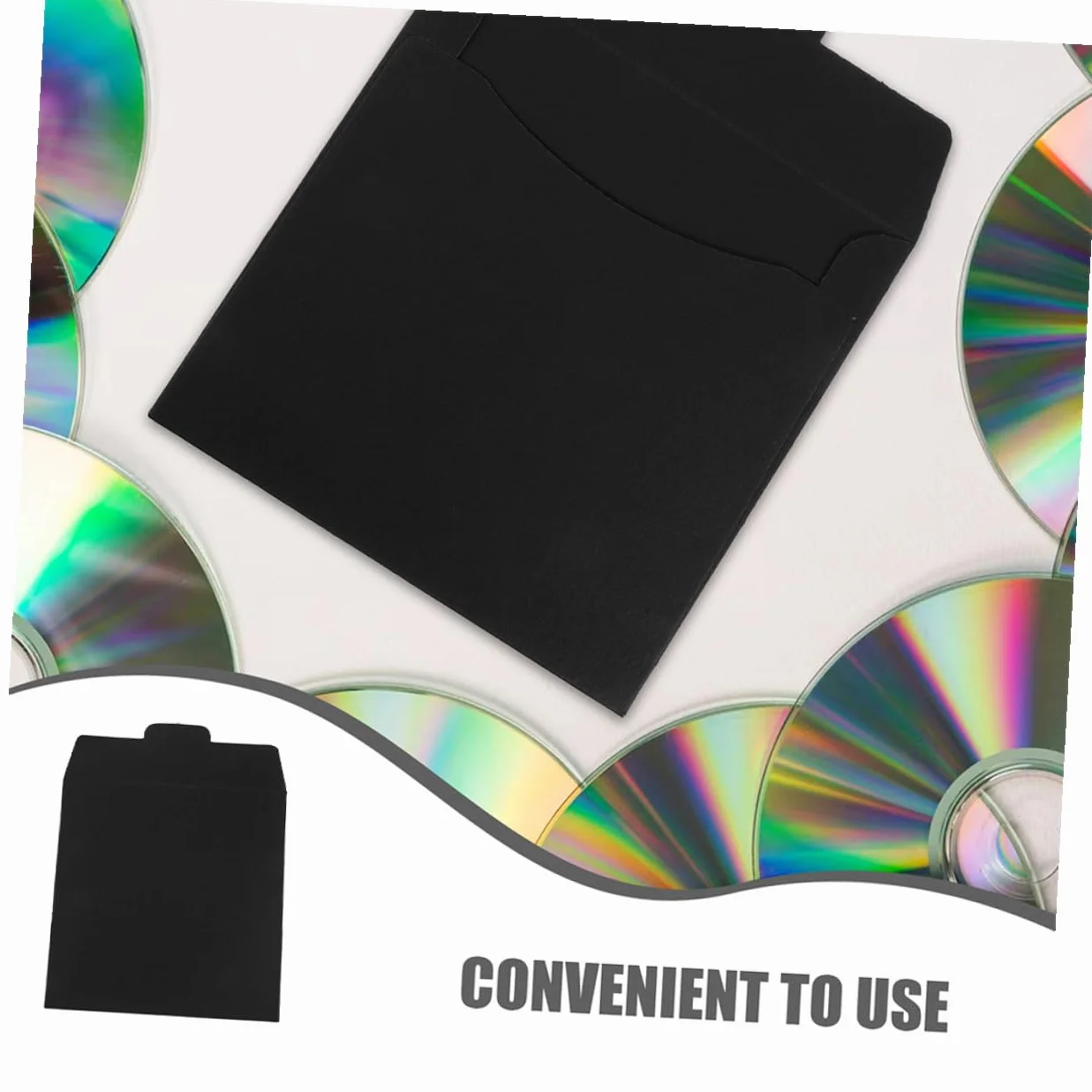 Cabilock Custodia per CD in Cartone Nero 12 Pezzi, Porta CD e Dvd Resistente Design Compatto, Organizer Multifunzionale per Biglietti di Nozze e Documenti, Protezione Sicura e Trasporto