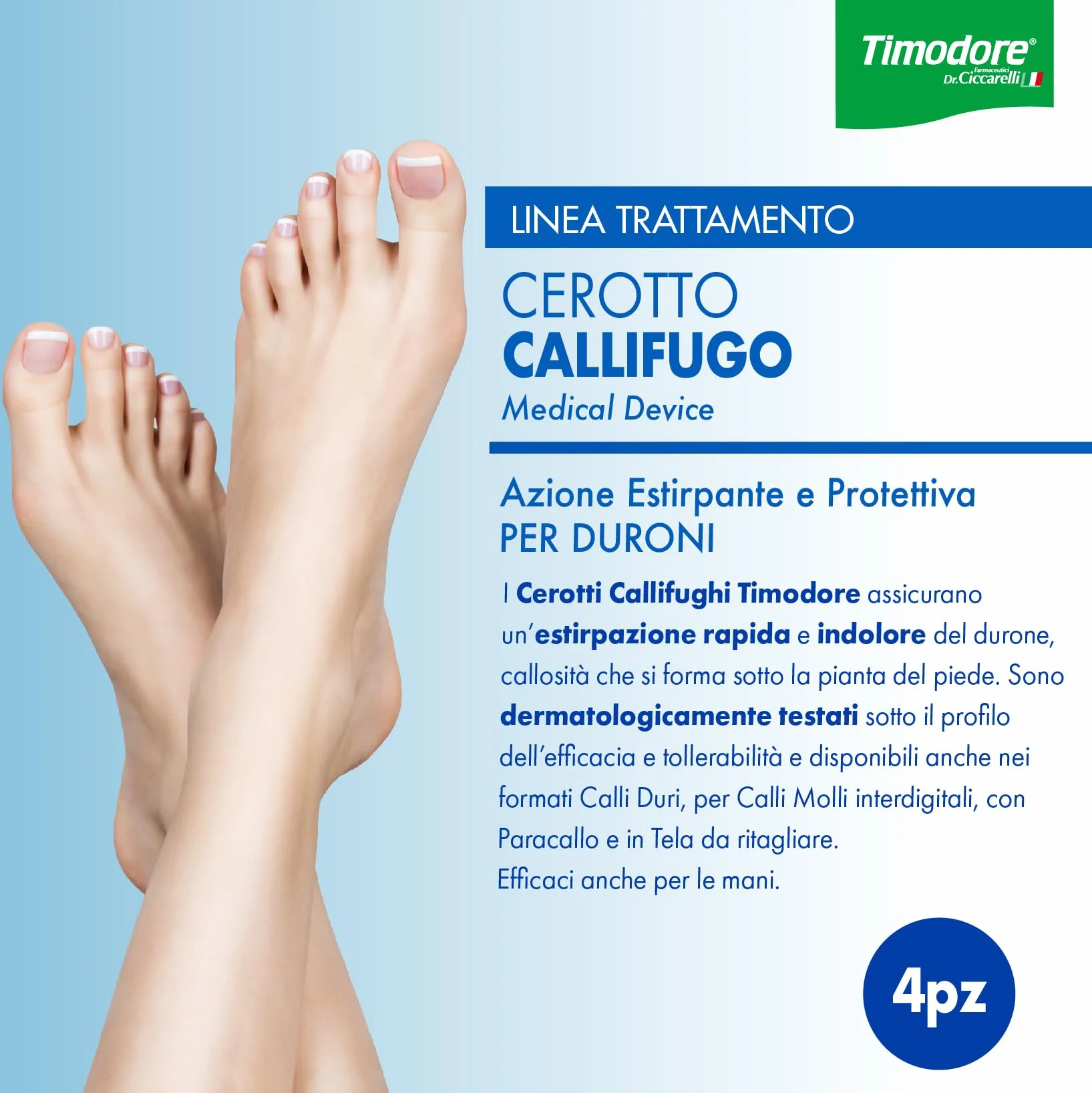 Cerotto Callifugo per Duroni Piedi Mani 4 pz Made in Italy