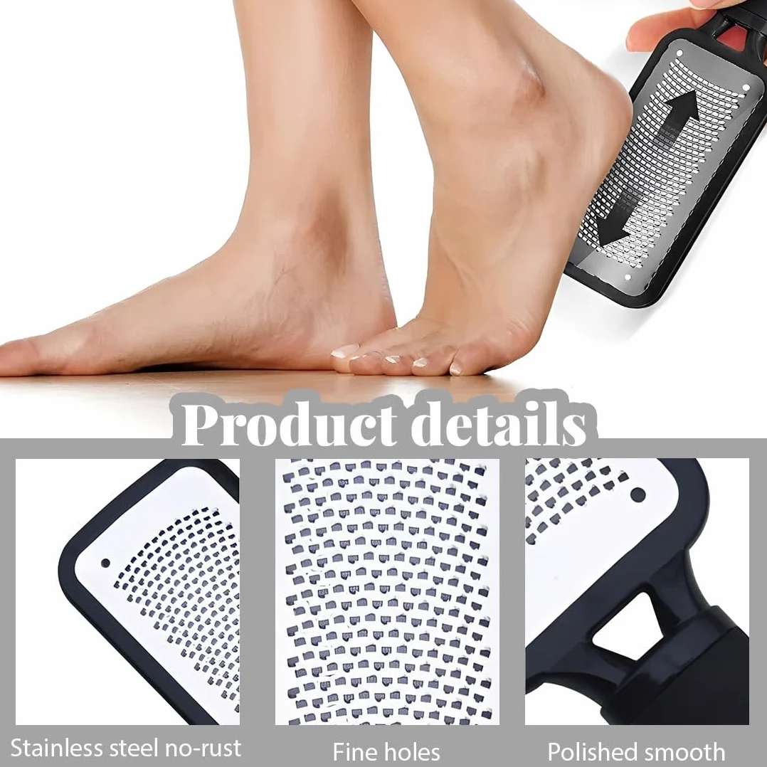 Raspa Piedi Professionale Lima Piedi a Doppia Faccia Calli Remover Pedicure Nero
