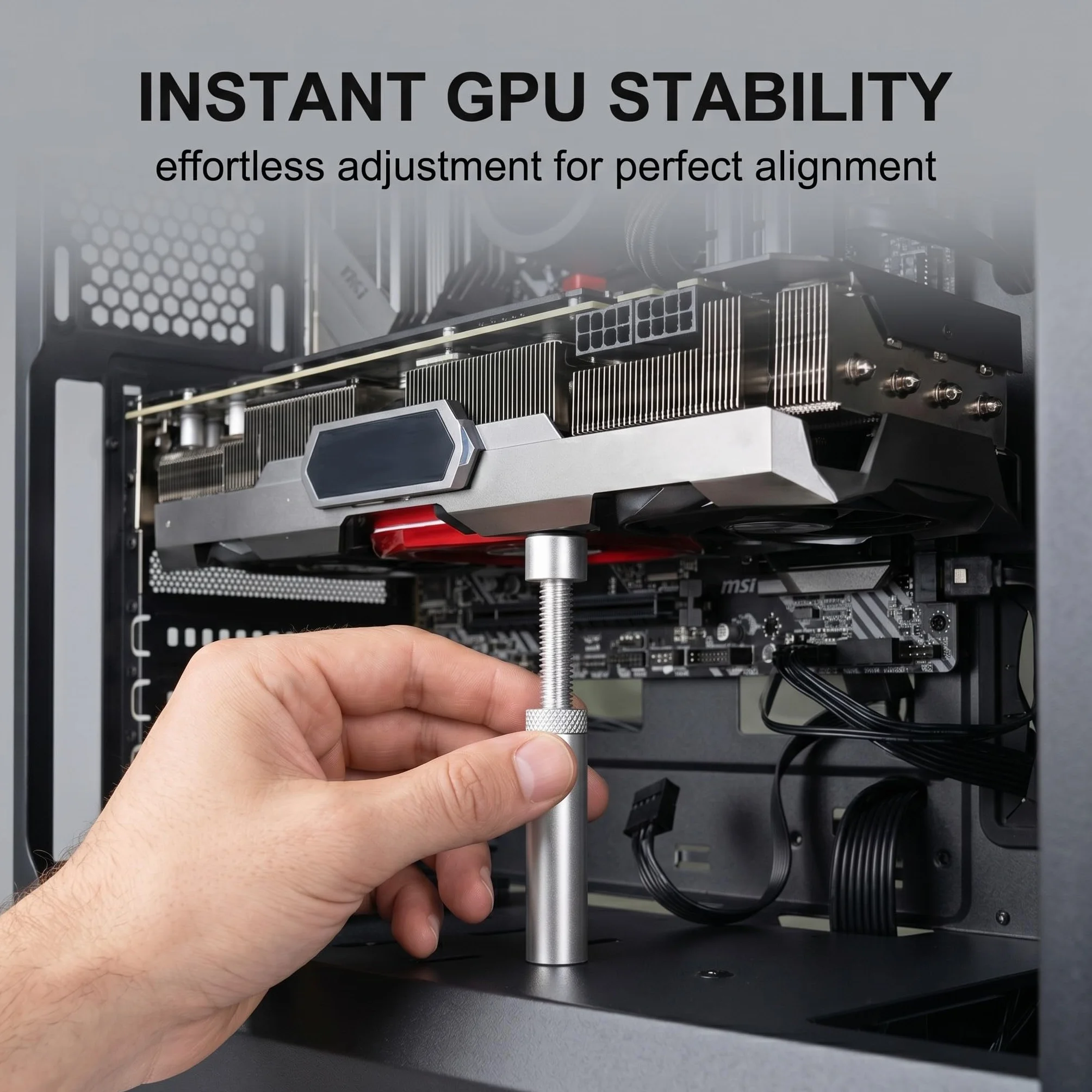 Supporto Scheda Grafica GPU, Supporto Scheda Video, Grafica Altezza Regolabile con Magnete e Foglio Antiscivolo, per Scheda Video Universale(75-120mm)