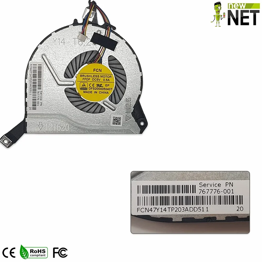 New Net ® Ventola CPU Fan compatibile con HP EG50060S1-C120-S9A DFS200405040T KSB0705HBA05 773384-001 762505-001 767776-001 722437-001 767712-001 765788-001