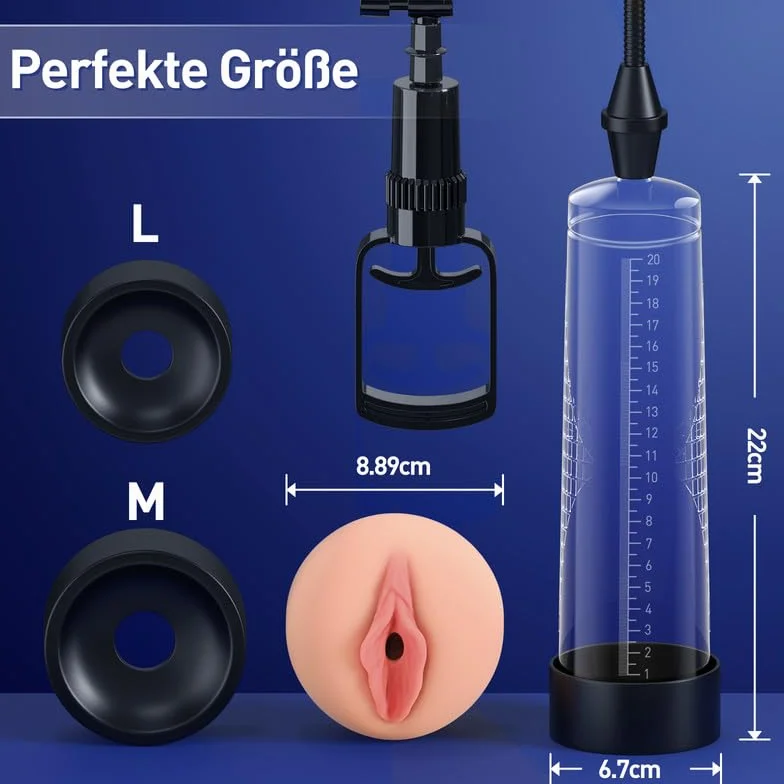 Pompa Pene Manuale per Ingrandimento Uomo con Vagina Finta Masturbatore Ausilio Erezione