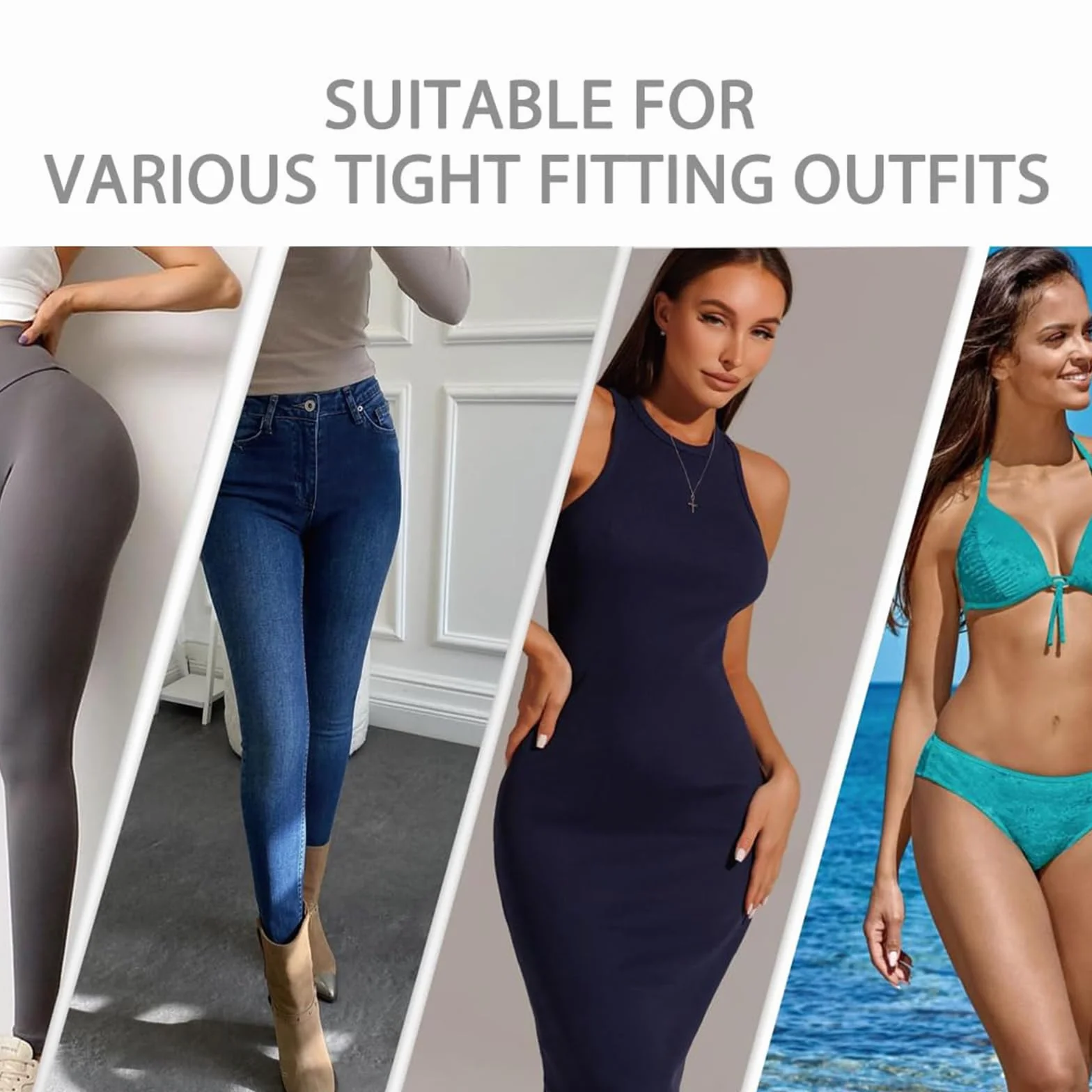 Proteggi slip in silicone per costume Forma a Y autoadesiva Protezione intima invisibile Anti-impronta