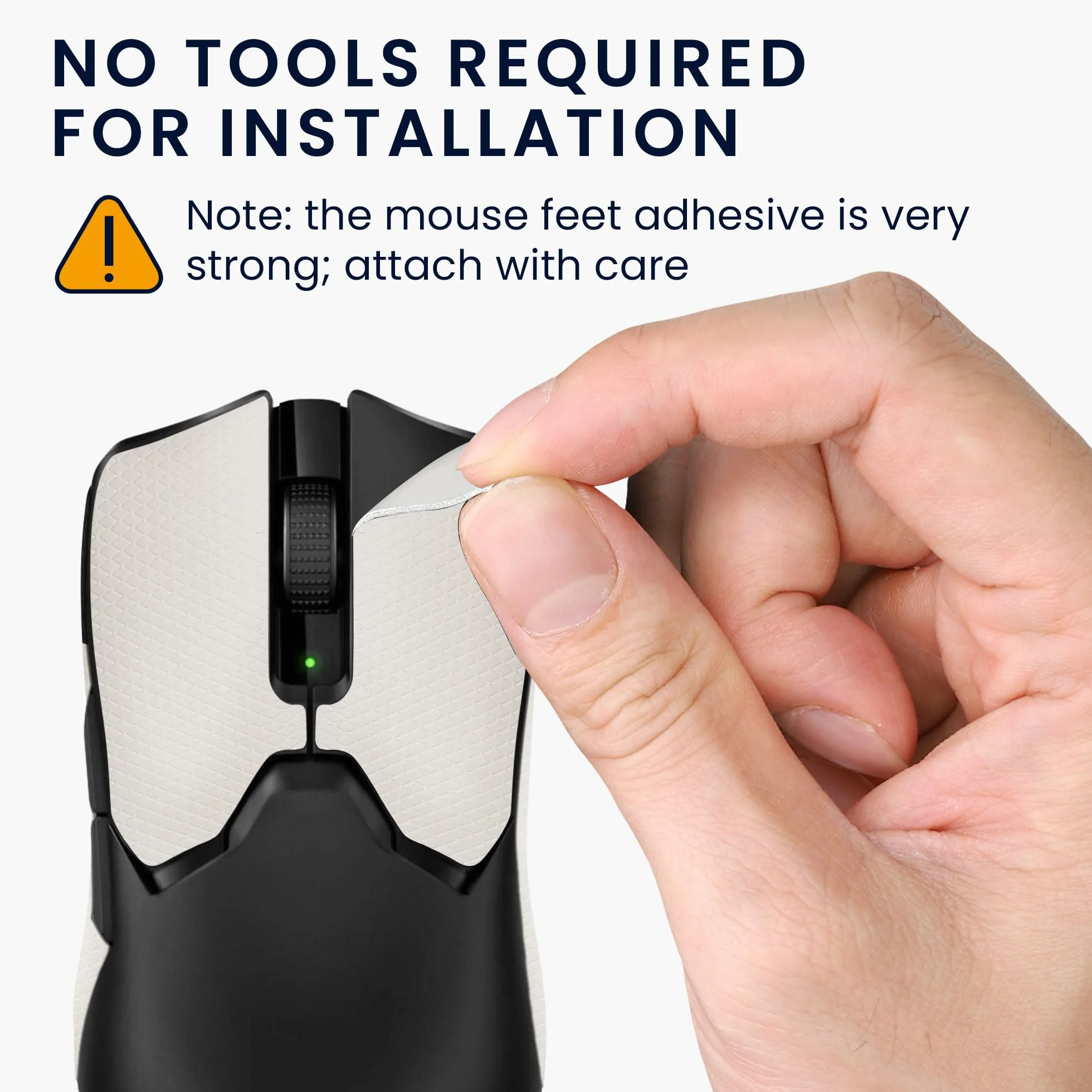 kwmobile Nastro Antiscivolo per Mouse da Gioco Compatibile con Razer Viper V2 Pro Griptape - Facile da Applicare e Sottile - 0,5 mm - bianco