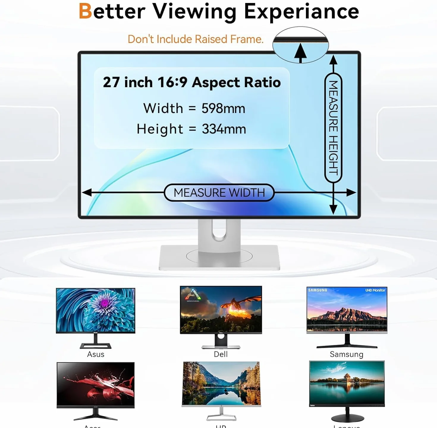 Mamol Filtro schermo luce blu per schermo PC e monitor, rimovibile protezione schermo, rivestimento anti-riflesso pellicola protettiva per monitor Widescreen Computer (27 pollici aspetto 16:9)