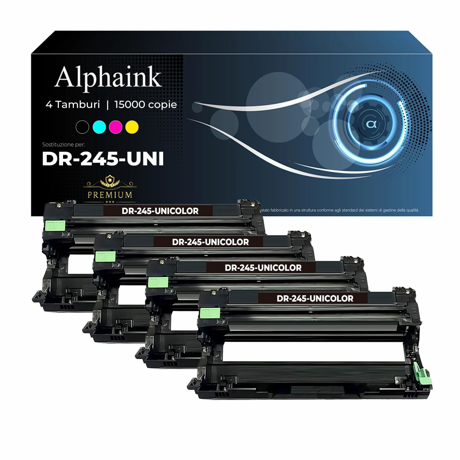 alphaink 4 Tamburi Compatibili con Brother DR-241 DR-245 per Brother DCP-9015CDW DCP-9020CDW MFC-9140CDN MFC-9330CDW MFC-9340CDW HL-3140CW HL-3150CDW HL-3170CDW (1 Nero 1 Magenta 1 Giallo 1 Ciano)