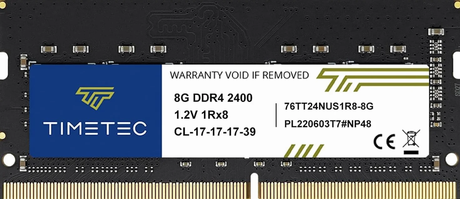 Timetec 8GB DDR4 2400MHz (PC4-2400T) PC4-19200 SODIMM RAM per laptop, mini PC e computer All-in-One – Non-ECC Unbuffered, 260 pin, 1,2V CL17 modulo di memoria