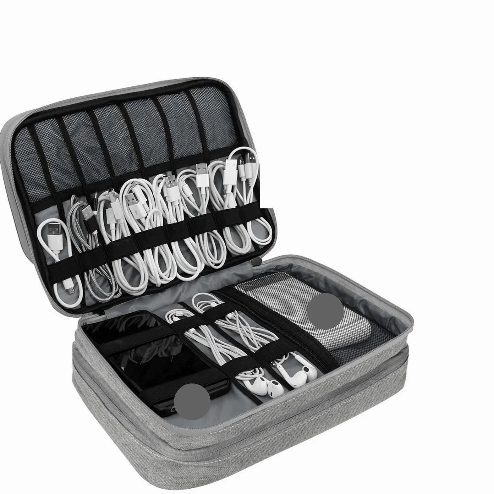 Borsa Organizer Per Cavi Organizer for accessori elettronici a tre strati, custodia for impermeabile for dischi rigidi