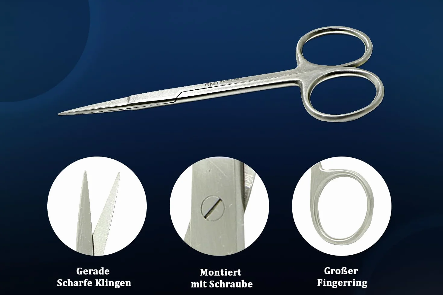 Forbici per baffi e barba professionali in acciaio inossidabile 11,5 cm con custodia
