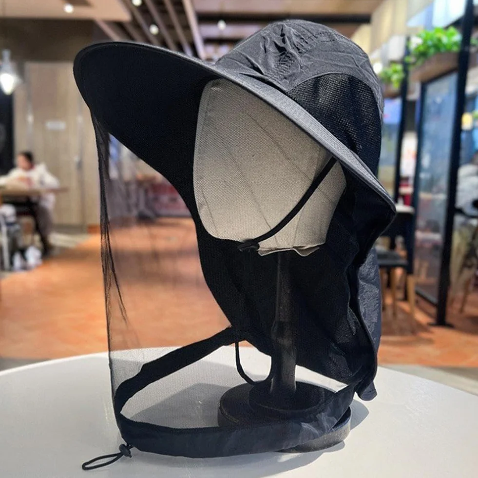Cappello da Safari con Velo Zanzariera Protezione Insetti Sole Pesca