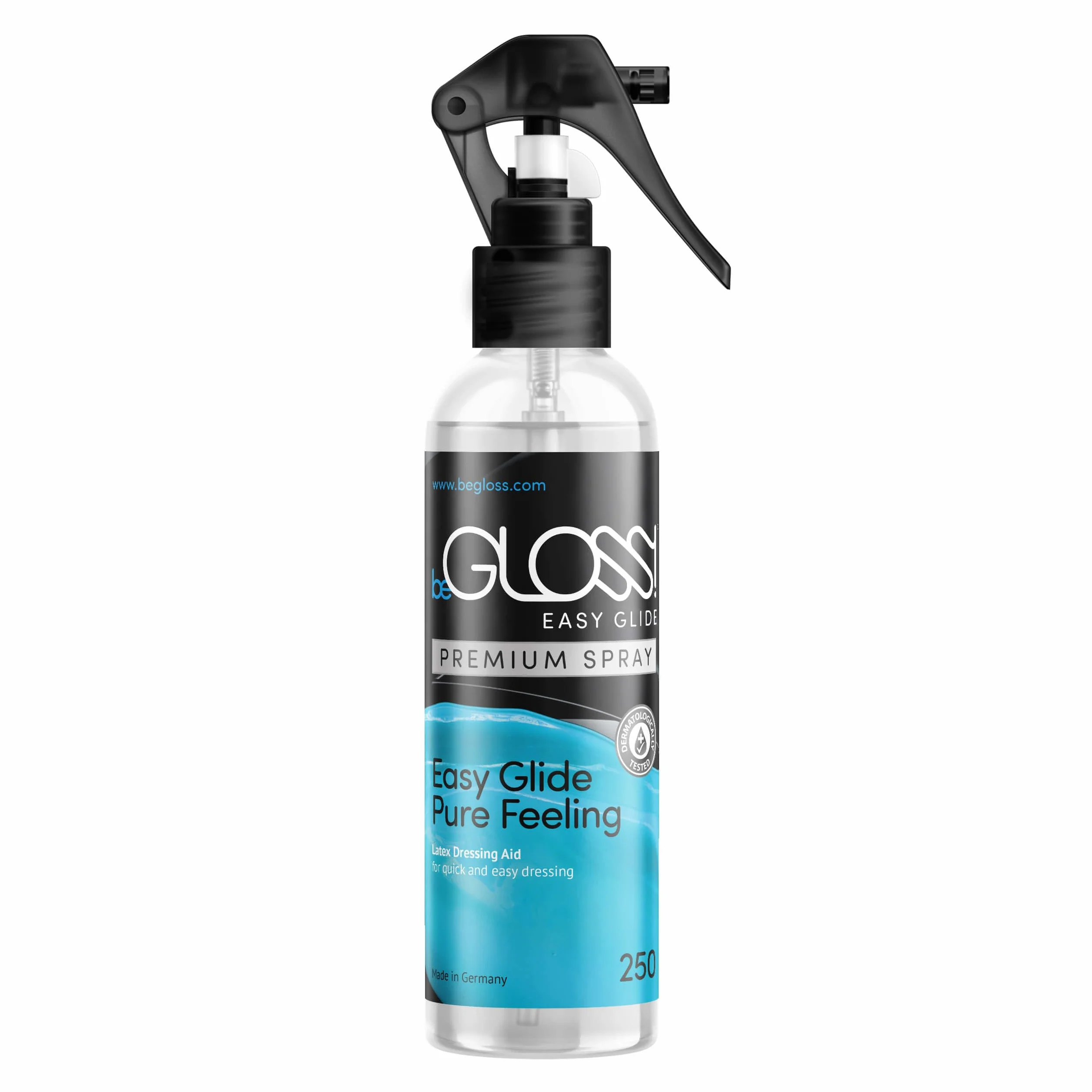 beGLOSS Easy Glide Premium Spray 250 ml – lubrificante per indumenti in gomma e lattice