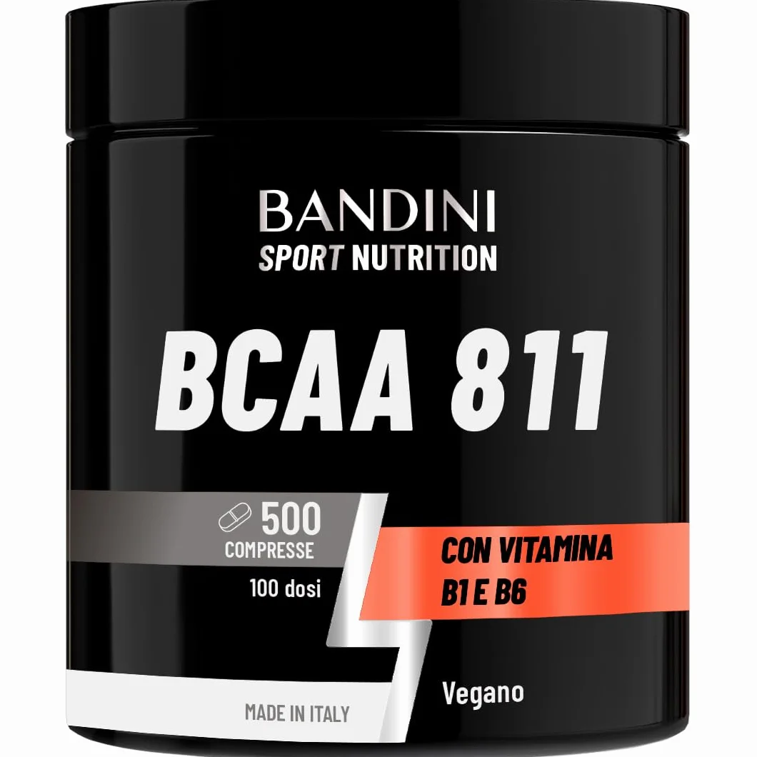 Bandini BCAA 8 1 1 500 Compresse Amminoacidi Fermentati con Vitamina B1 e B6 Leucina Isoleucina Valina
