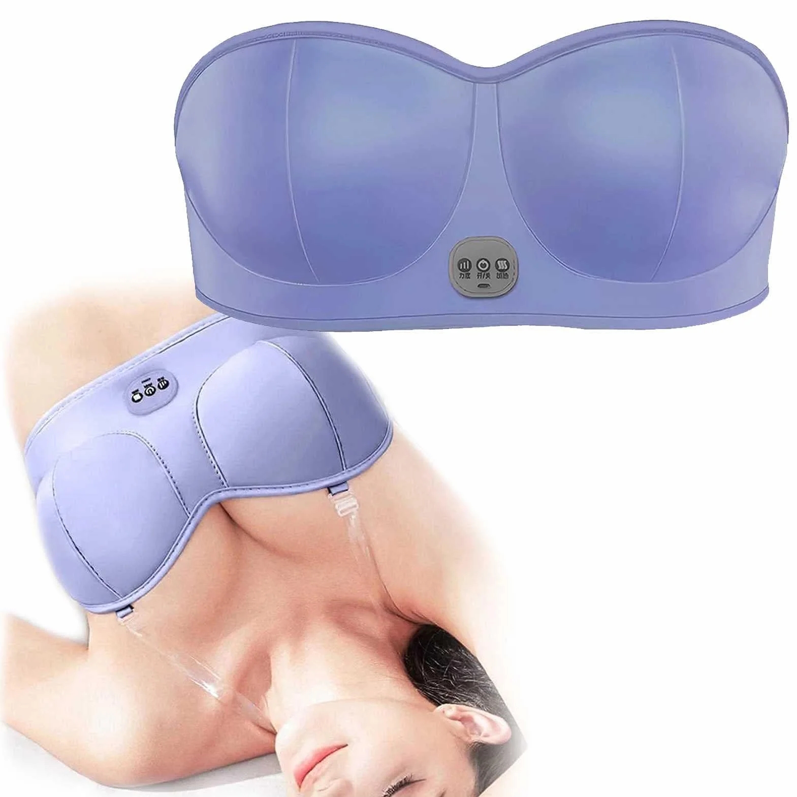 Reggiseno da Massaggio Elettrico con Riscaldamento a 3 Marce per Seno Tonificato