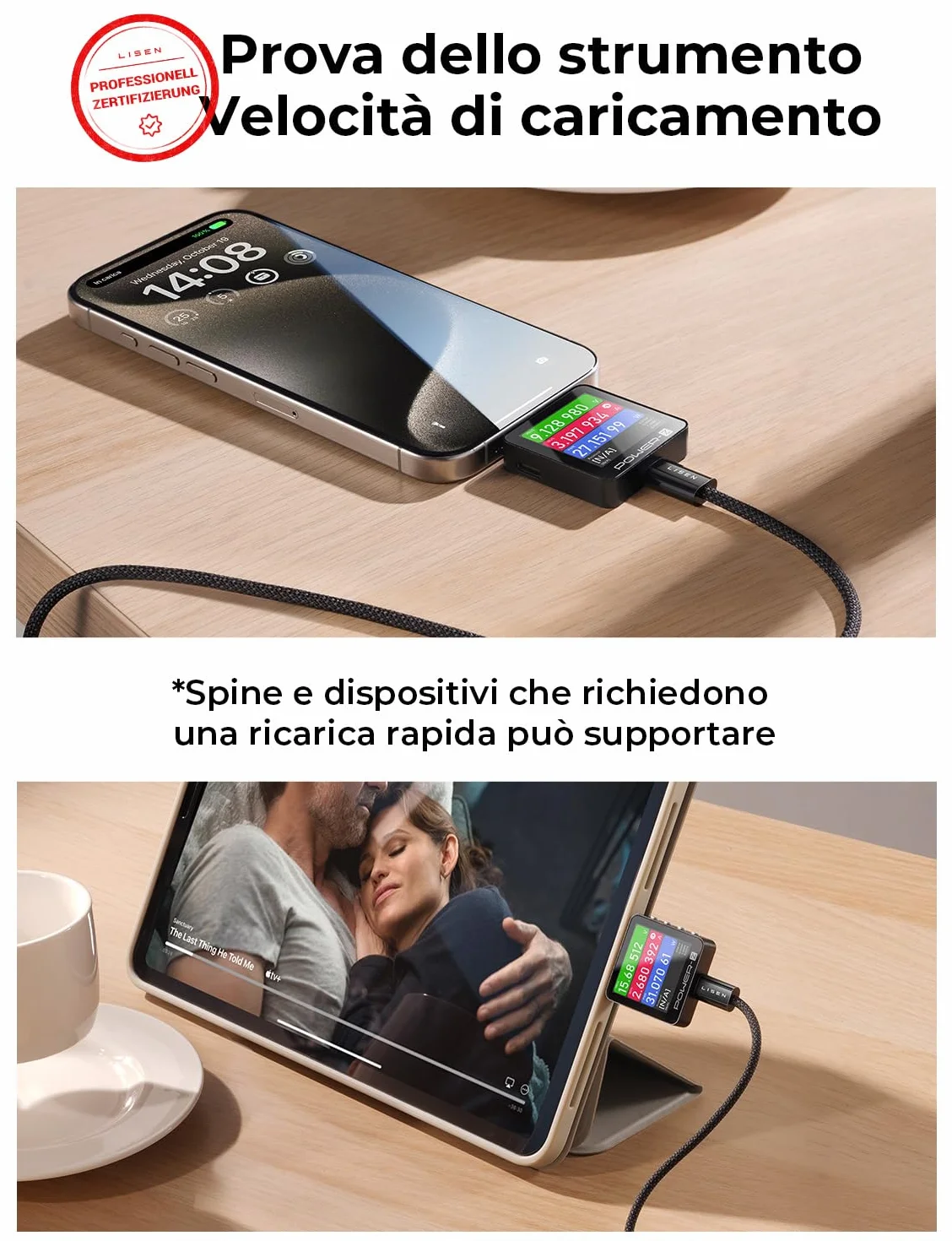 LISEN Cavo USB Type-C, 60W Cavo USB C, 4 Pezzi [0.5m+1m+1m+2m] Cavo USB Type-c Ricarica Rapida，Cavo USB C USB C, Cavo Type C to Type C per iPhone/Samsung/HUIWEI/OPPO/Xiaomi